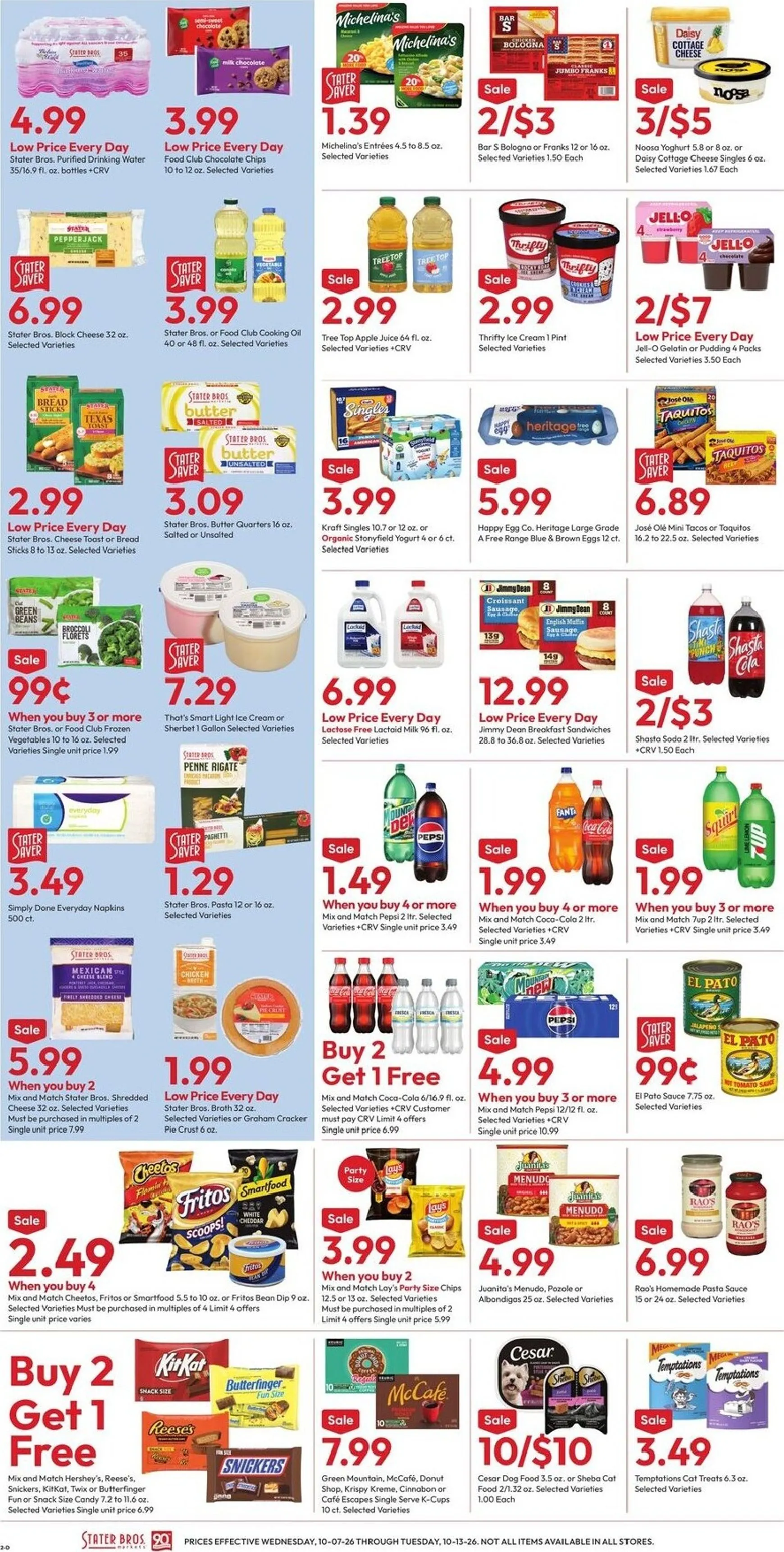 Weekly promotion Current Stater Bros. leaflet valid from Wednesday 10/07/2026 to Tuesday 10/13/2026 spanning from October 7 to October 13 2026 - Page 2 for Catalogue 365