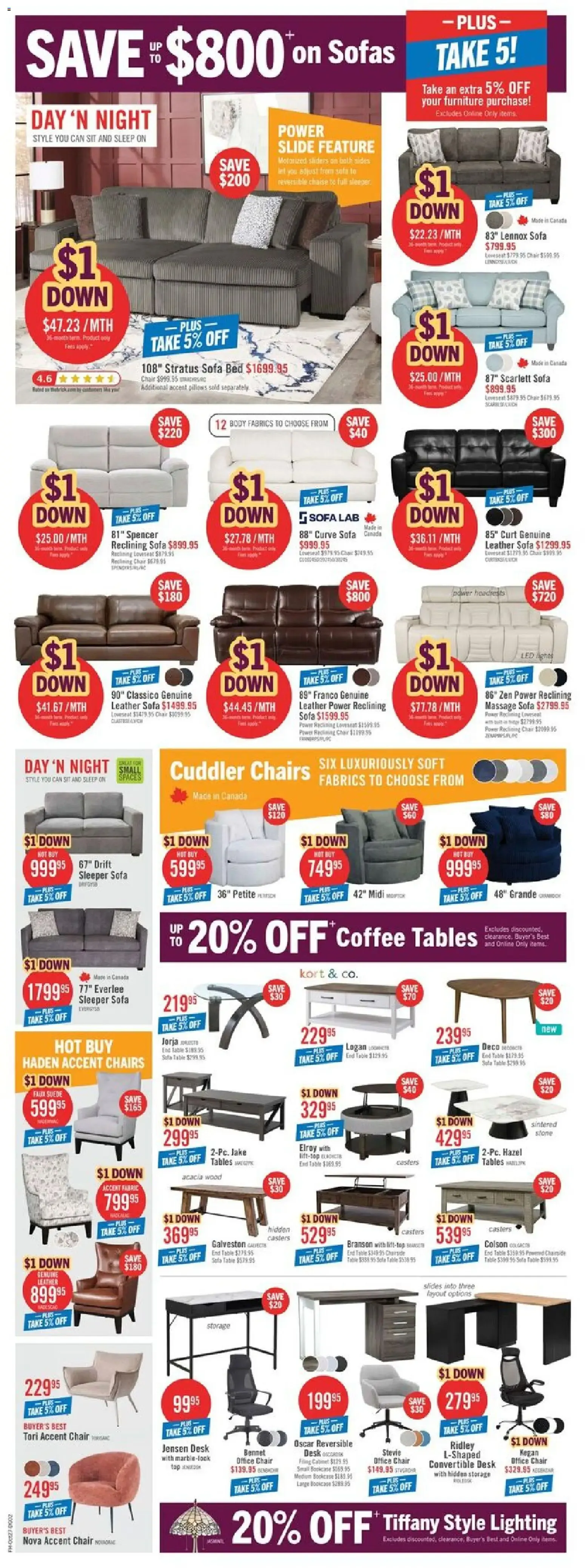 The Brick: Dollar Down Days & Take it Home - $1 Down and 0% Interest from October 27 to November 1 2026 - flyer page 3