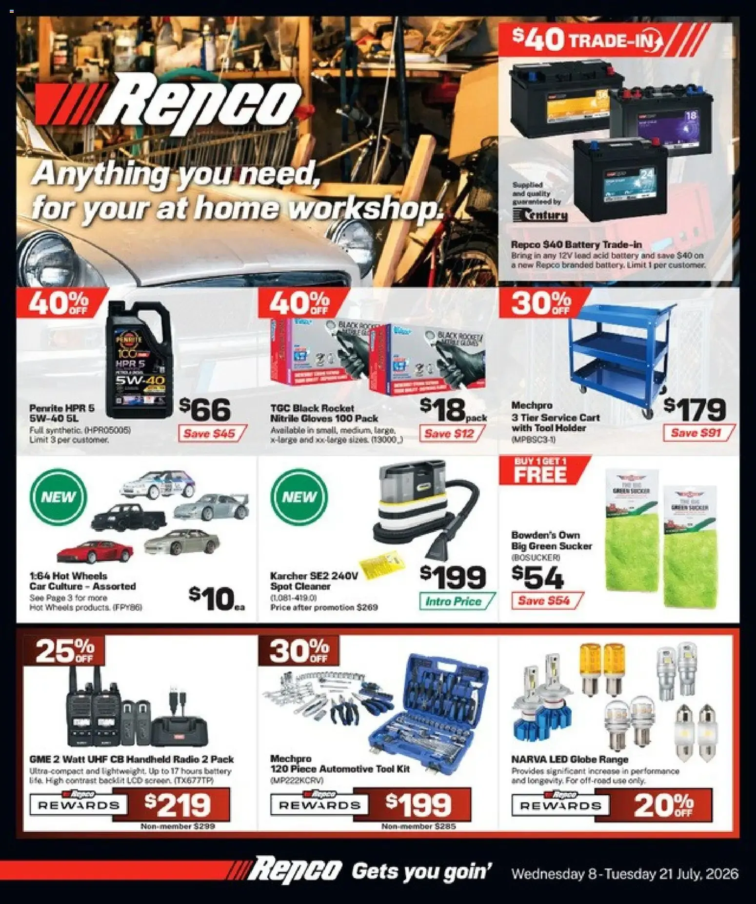 Repco new specials valid 8 Jul 2026 - 21 Jul 2026 from 8 July to 21 July 2026 - Catalogue Page 1