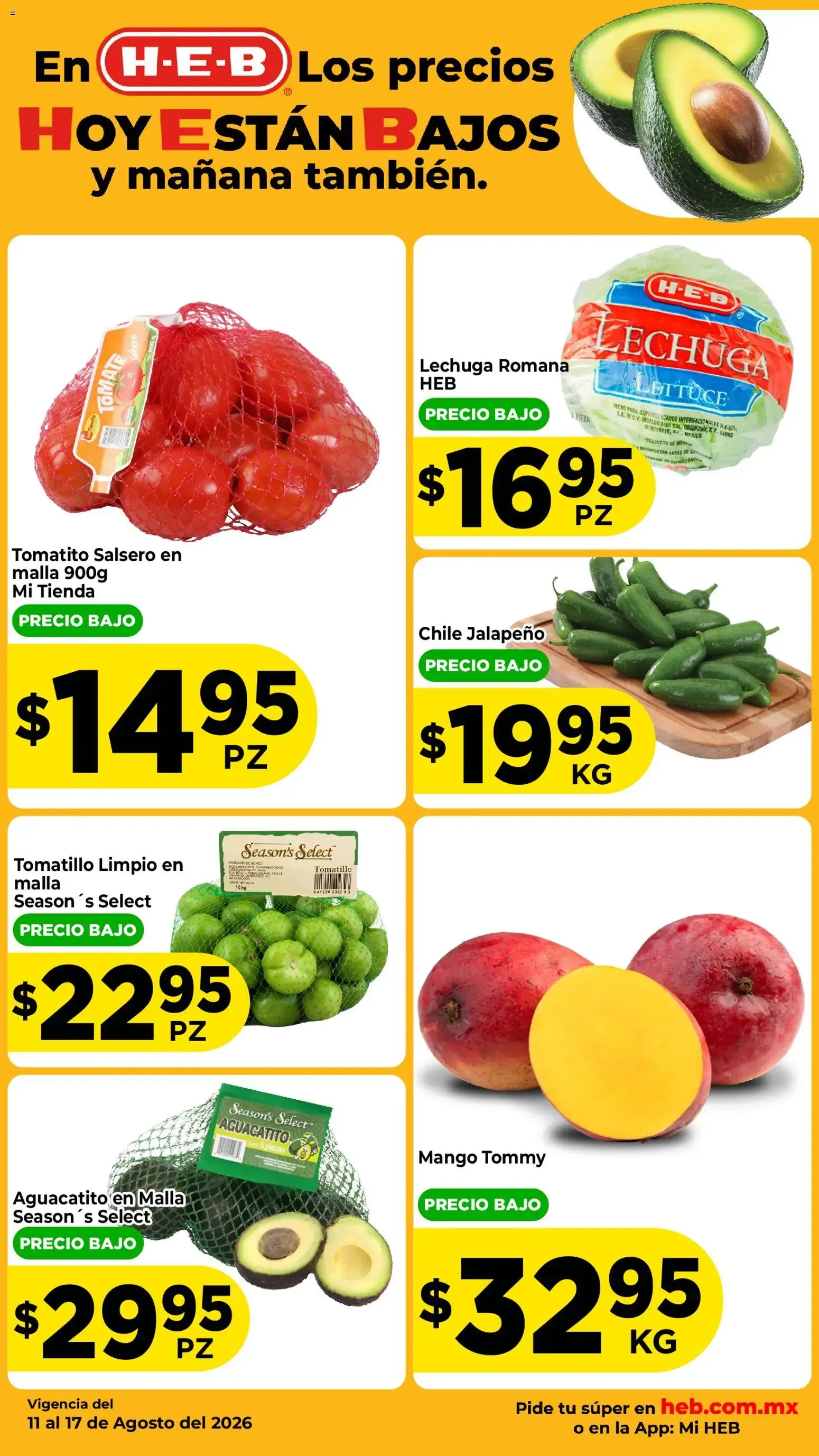 Catálogo de H-E-B: Precios bajos en frutas y verduras 11 de agosto al 13 de agosto 2026 - Pagina 2