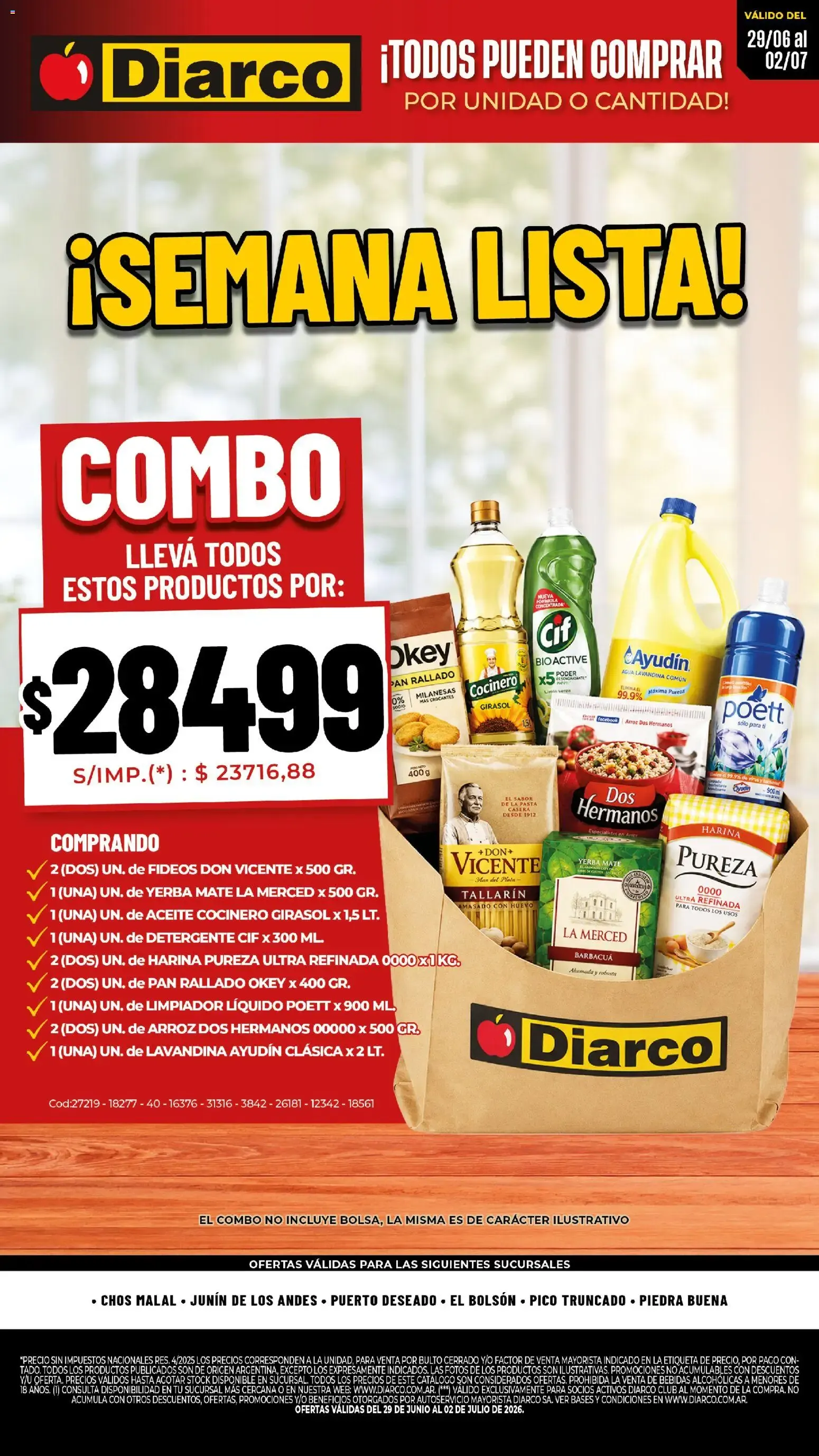 Ofertas de Diarco - Semana Lista del 29/06/2026 - 02/07/2026 29 de junio al 2 de julio 2026 - Página 1 del catálogo