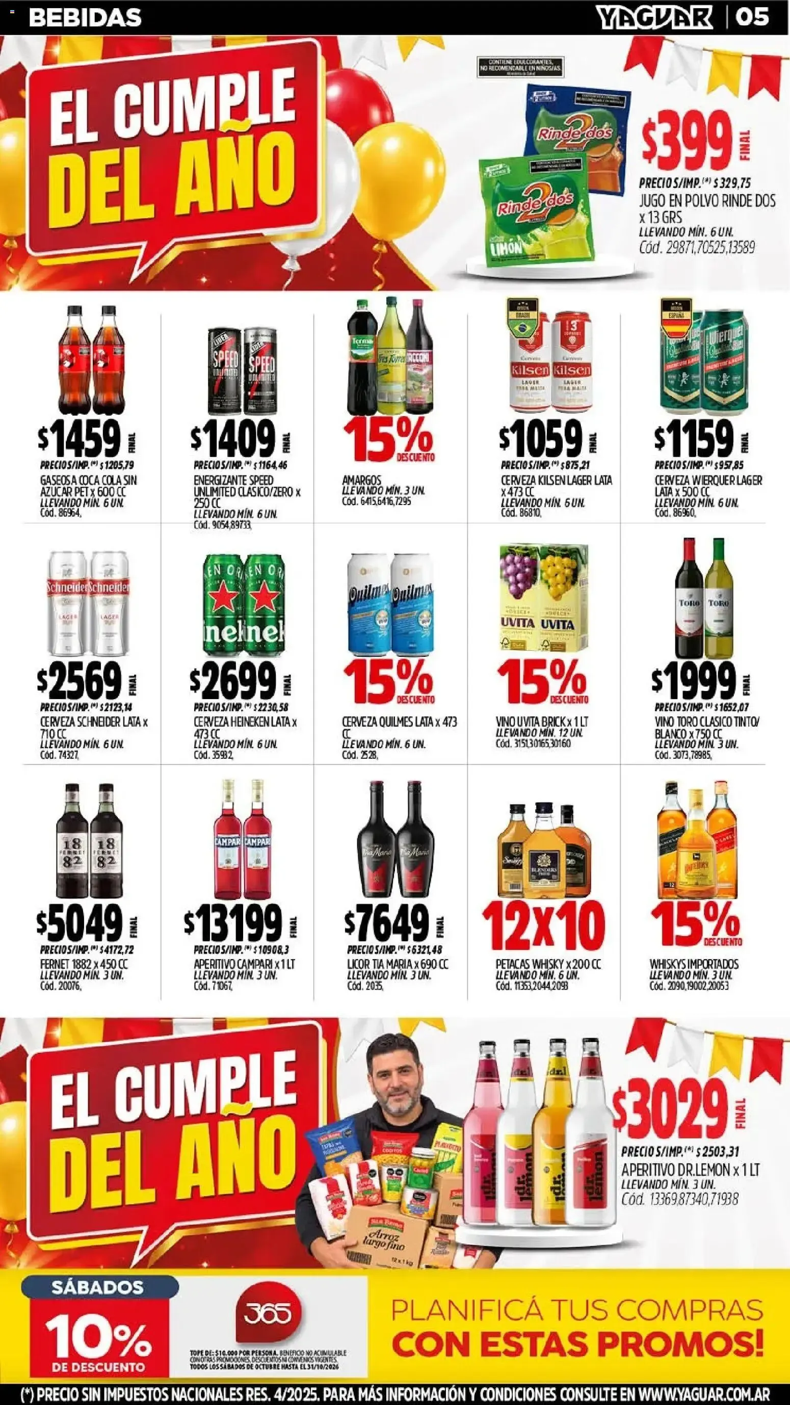 Ofertas de Mayorista Yaguar - El Cumple del Año 38 - Ofertas para Chaco 5 de octubre al 10 de octubre 2026 - Página 3 del catálogo