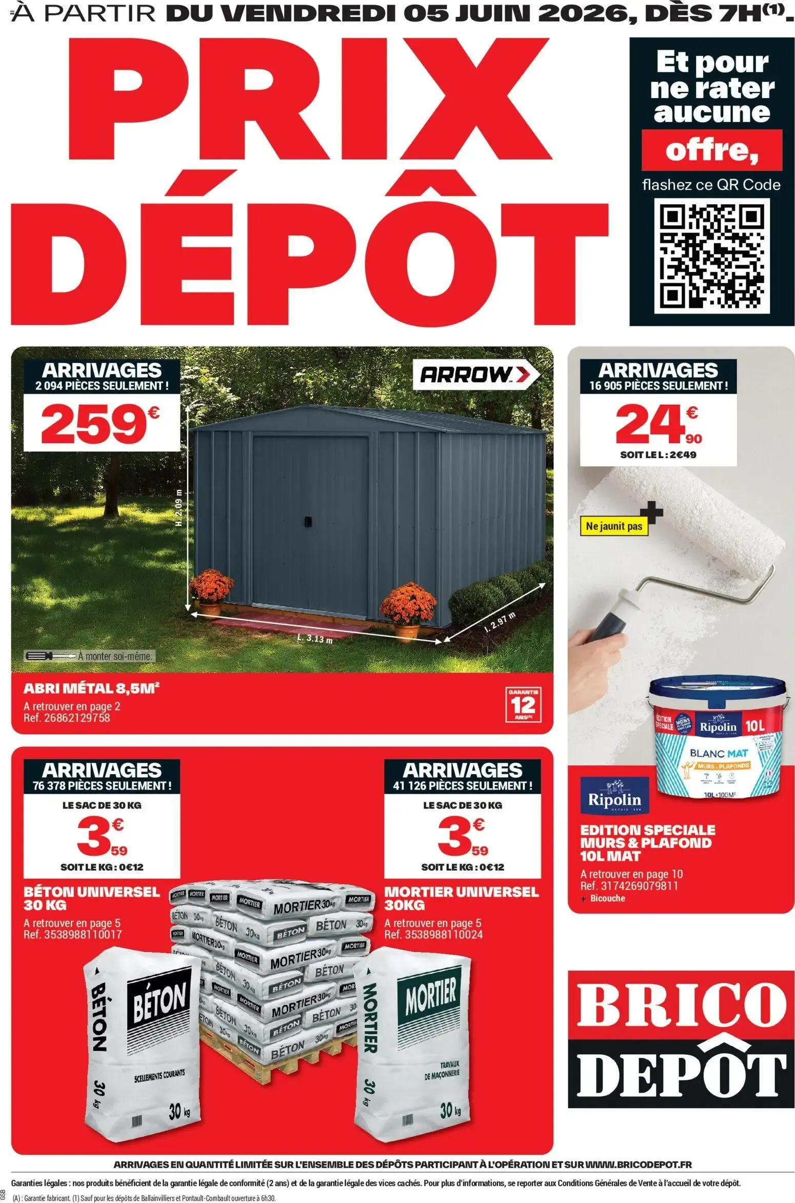 Brico Dépôt catalogue à partir du 05/06/2026 - promo en ligne du 5 juin au 18 juin 2026 - Catalogue page 1
