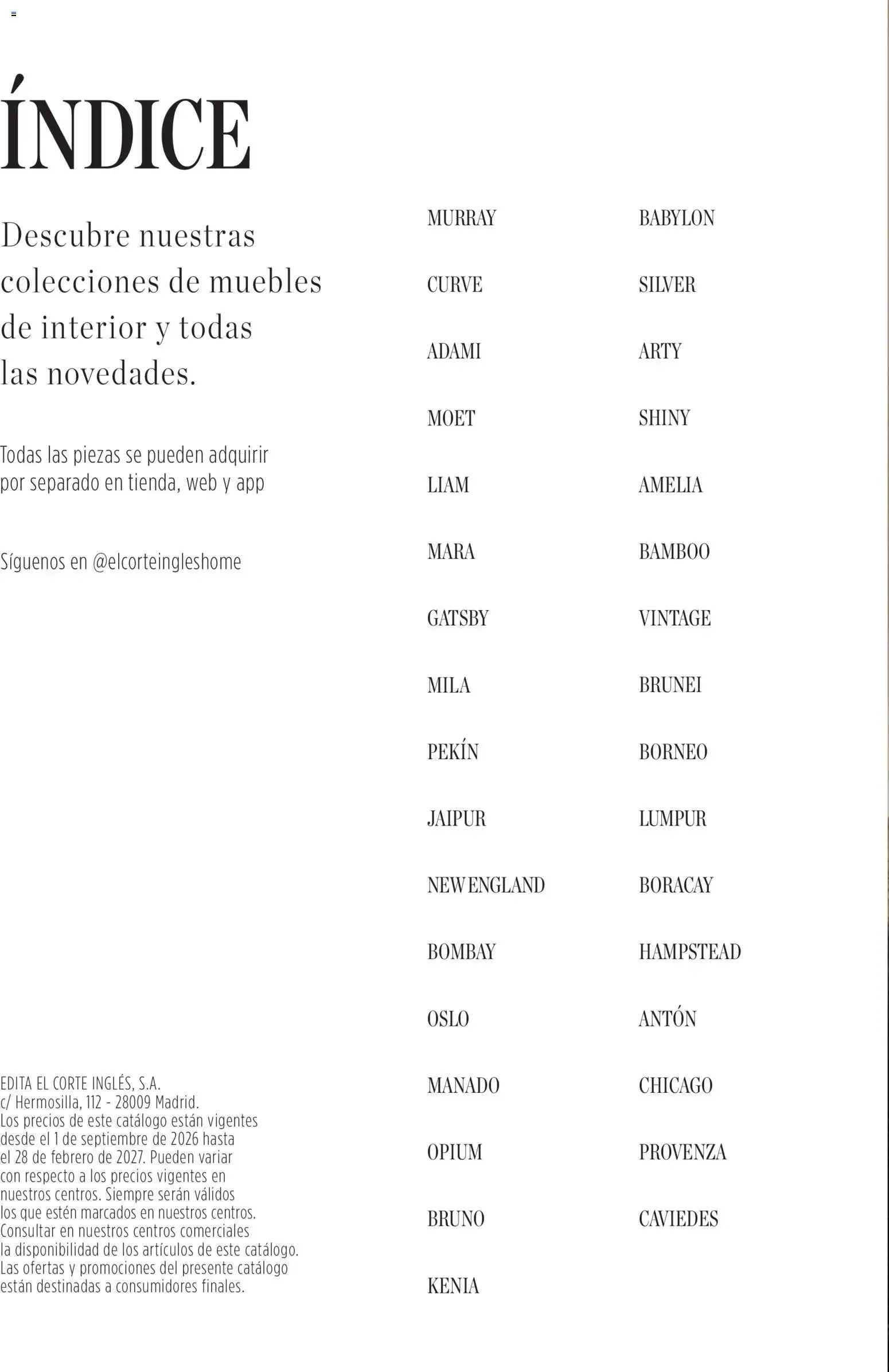 Catálogo de COLECCIONES MUEBLES DE INTERIOR 21 de septiembre al 28 de febrero 2027 - Página 2