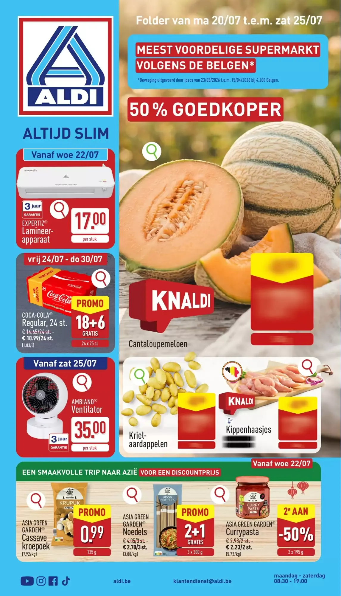 Aldi folder van 20/07 t.e.m. 25/07 van 20 juli tot 25 juli 2026 - folder pagina 1