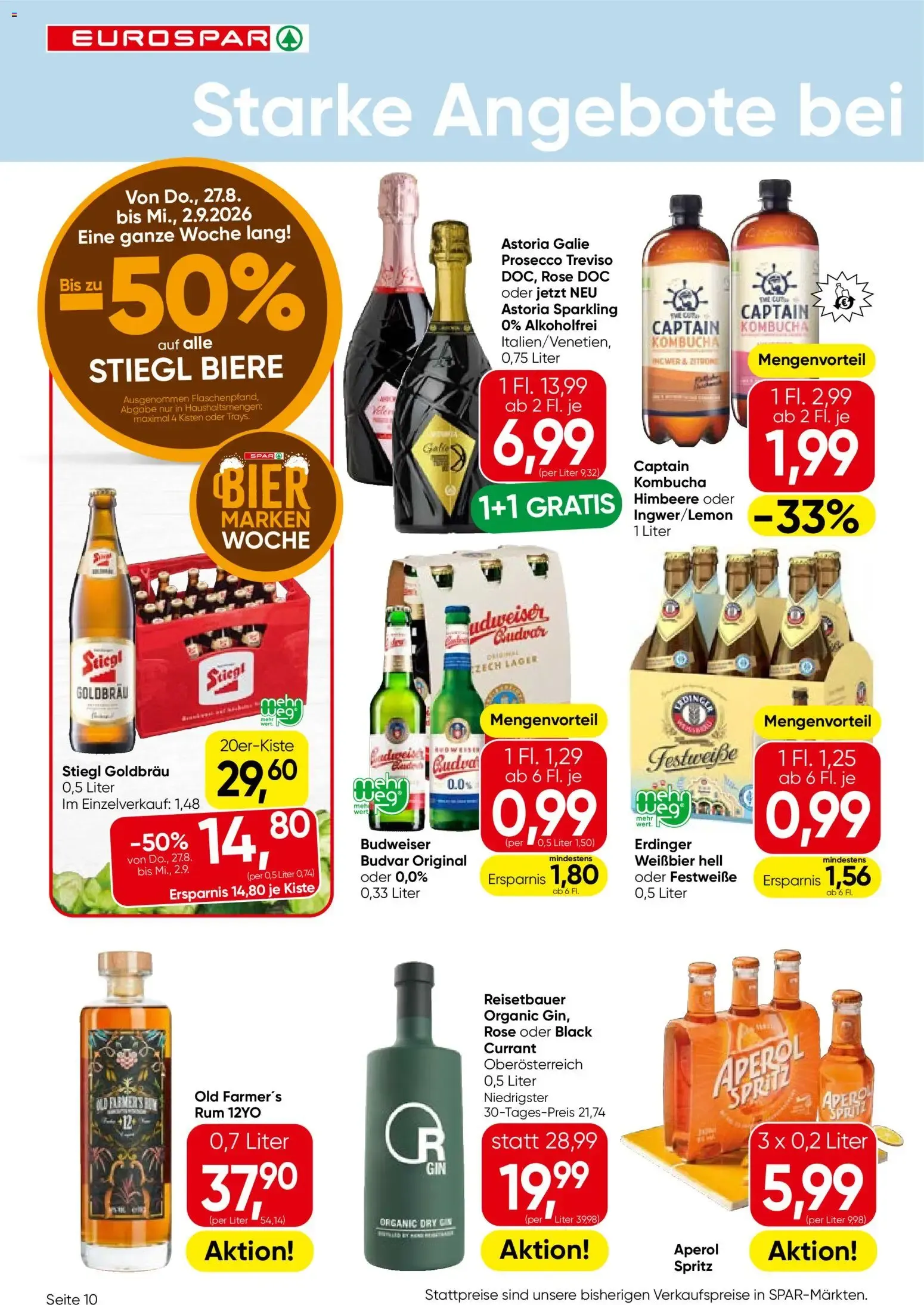 Eurospar Flugblatt von 27.08.2026 - Aktuelle Angebote von 27. August bis 9. September 2026 - Flugblätt seite  10