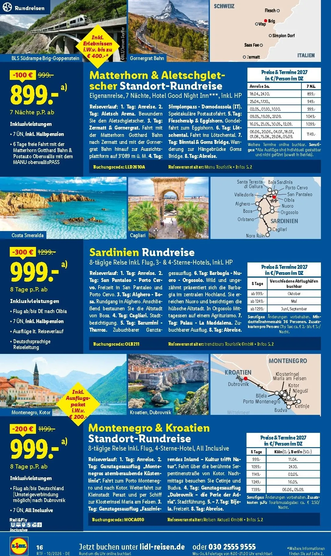 Lidl - Reise-Highlights Prospekt – von Mittwoch 14.10.2026 bis Sonntag 15.11.2026 von 14. Oktober bis 15. November 2026 - Prospekt seite 16