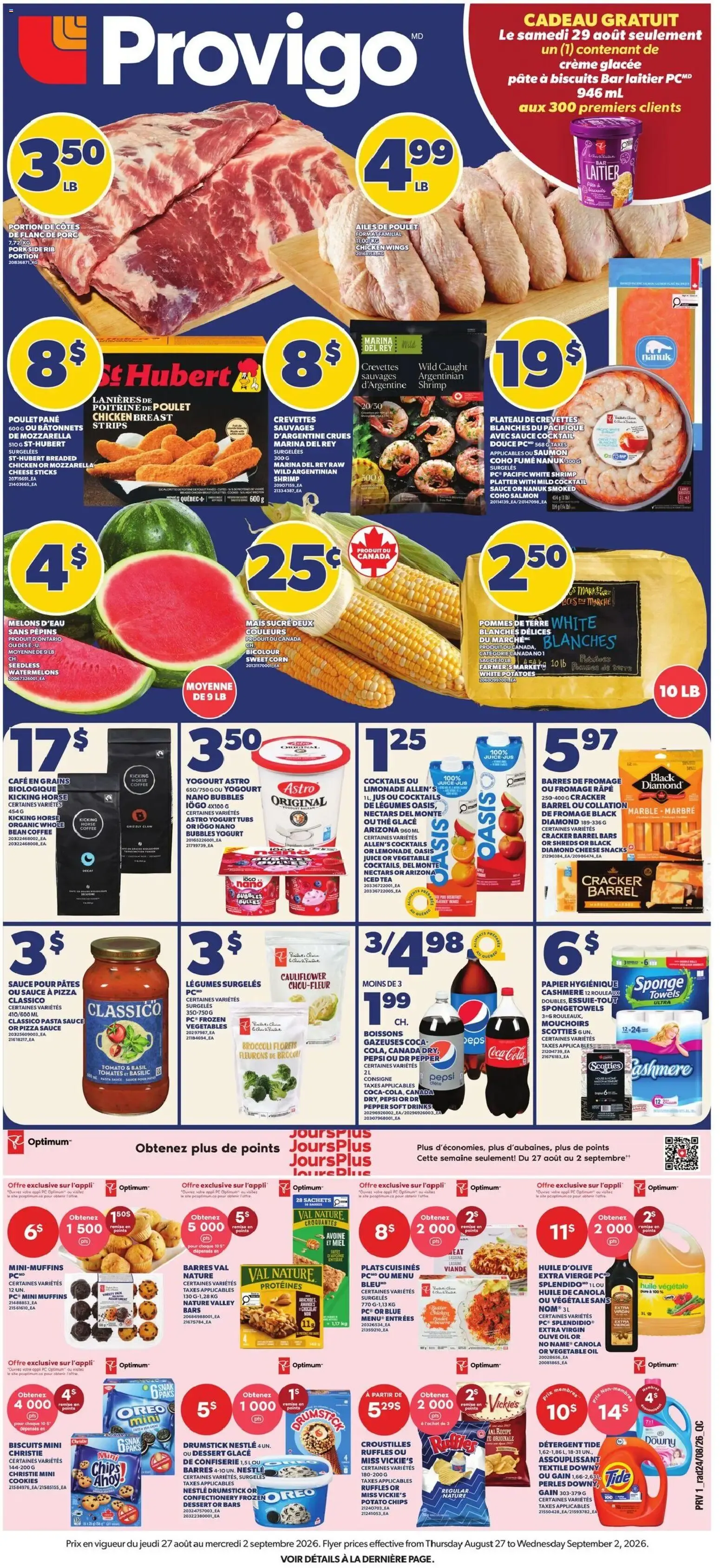 Provigo weekly flyer / circulaire from Aug 27, 2026 > weekly specials & deals from August 27 to September 2 2026 - flyer page 1