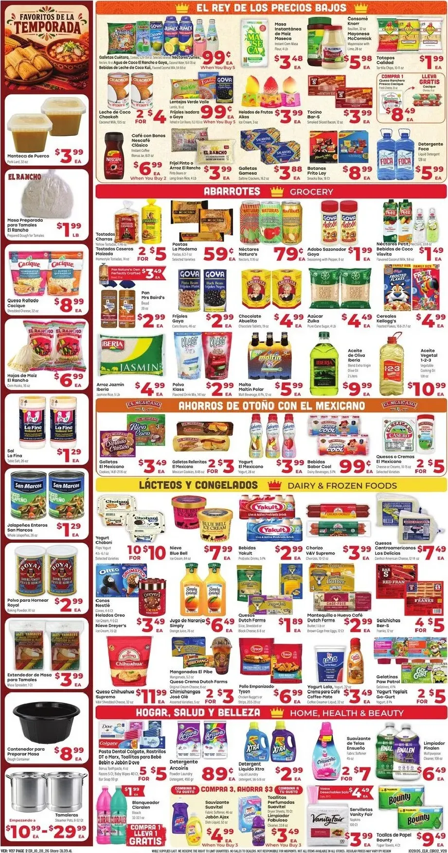Weekly ad Current El Rancho leaflet valid from Wednesday 10/28/2026 to Tuesday 11/03/2026 from October 28 to November 3 2026 - Page 2