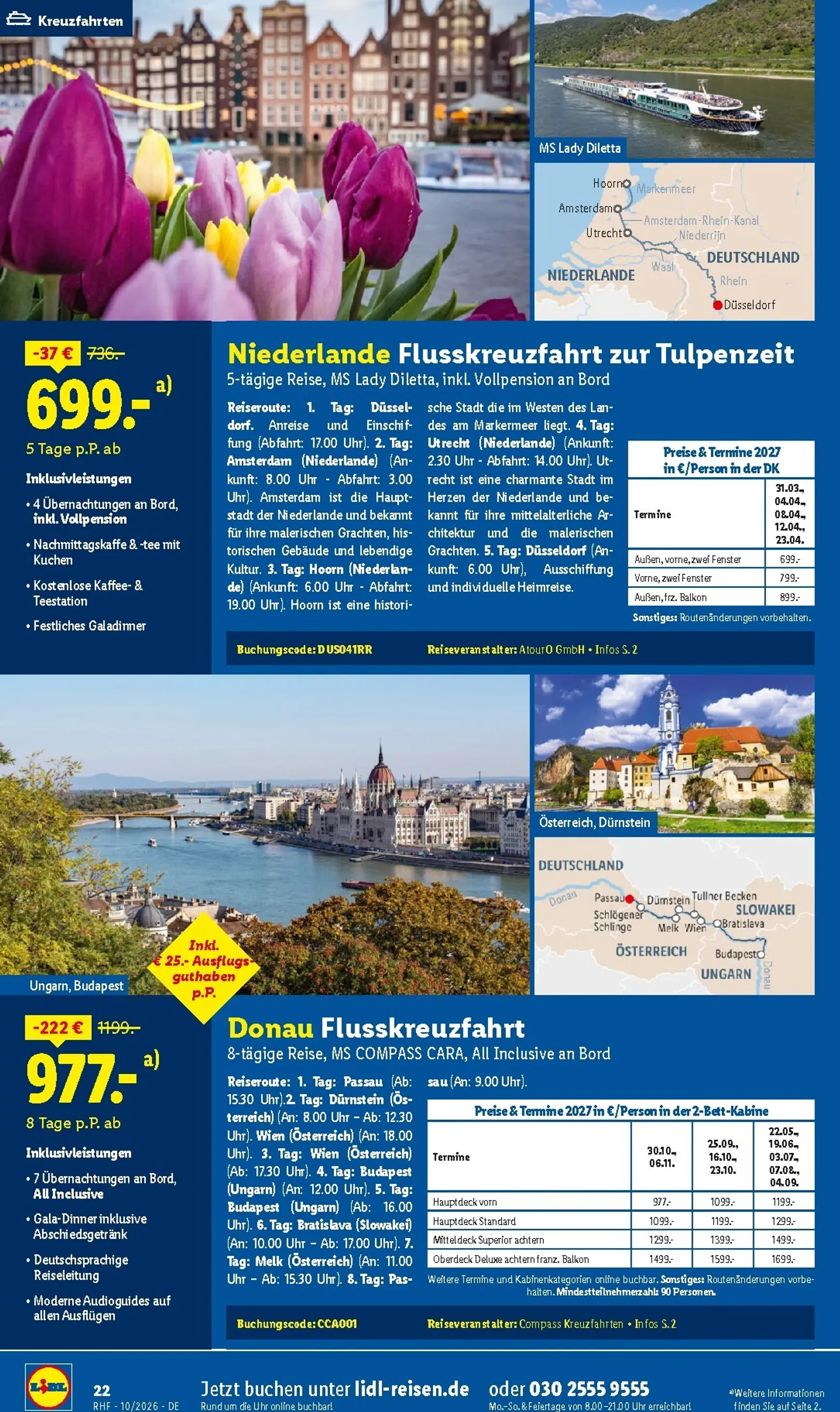 Lidl - Reise-Highlights Prospekt – von Mittwoch 30.09.2026 bis Samstag 31.10.2026 von 30. September bis 31. Oktober 2026 - Prospekt seite 22