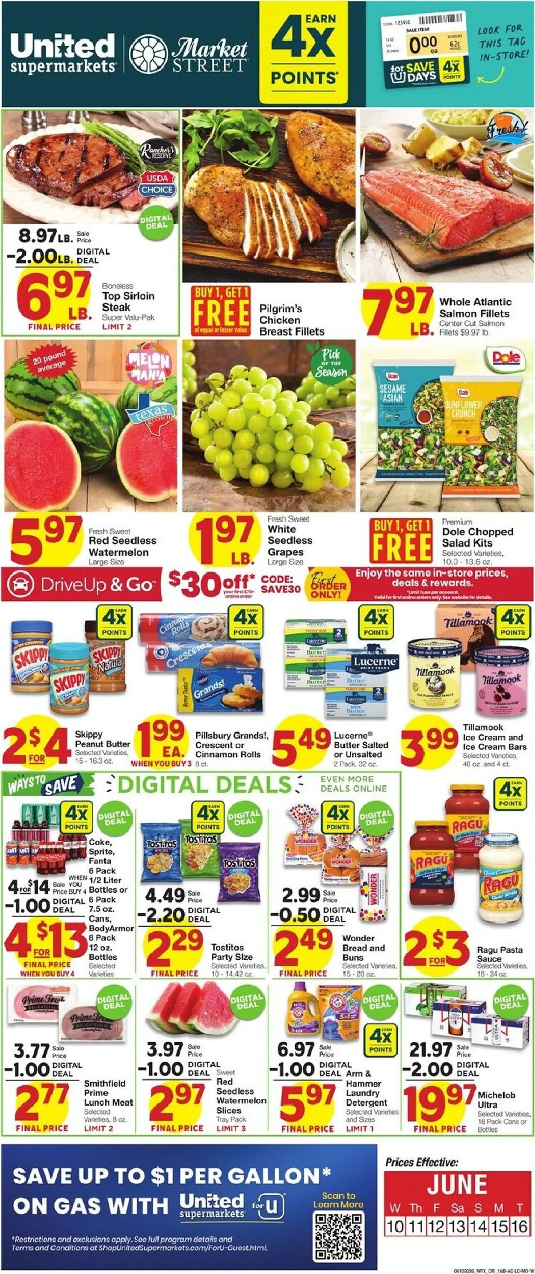 Current Market Street leaflet valid from Wednesday 06/10/2026 to Tuesday 06/16/2026