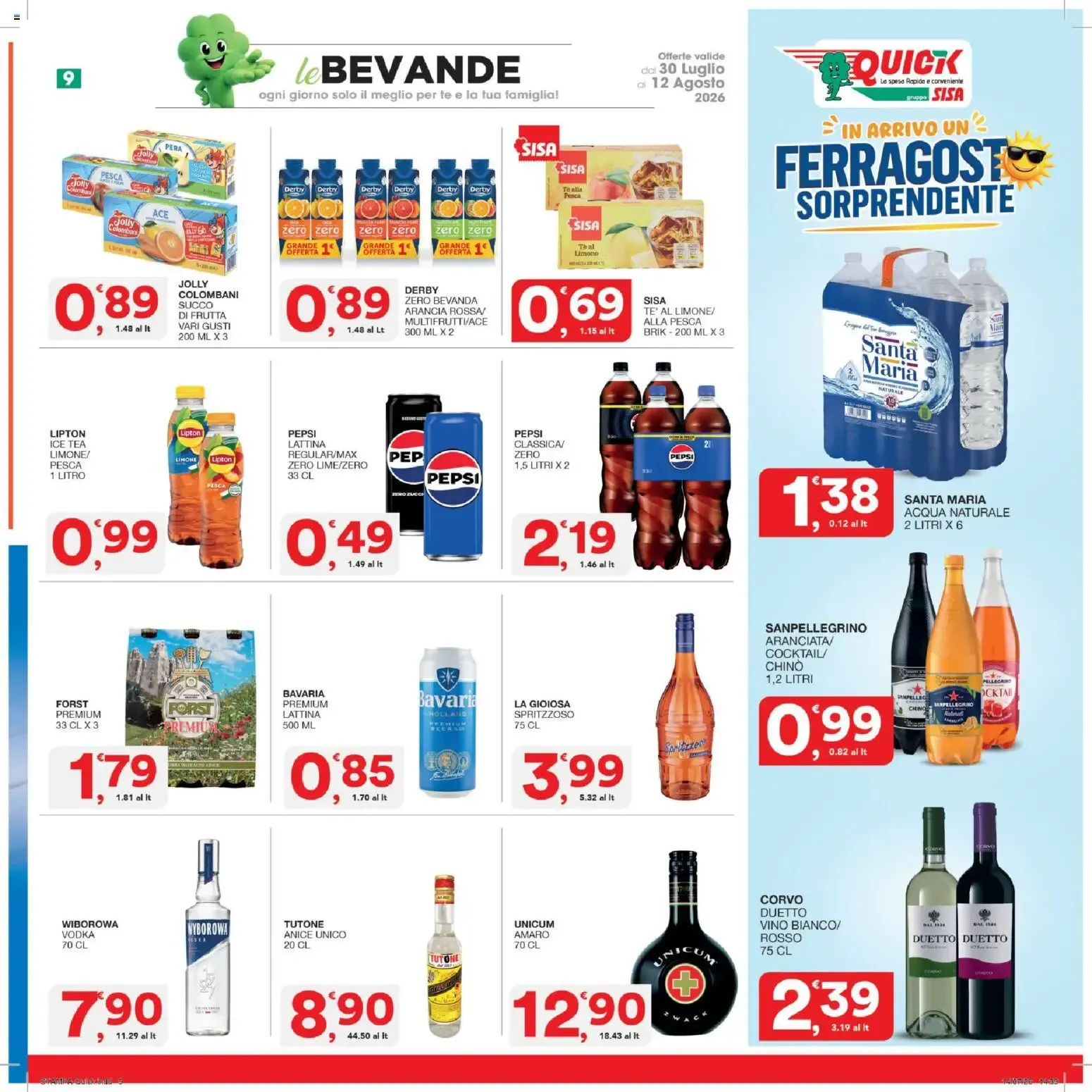 Nuovo SISA volantino Quick dal 30/07/2026 > offerte anteprima 🛍️ da 30 luglio a 12 agosto di 2026 - Pagina del volantino 9