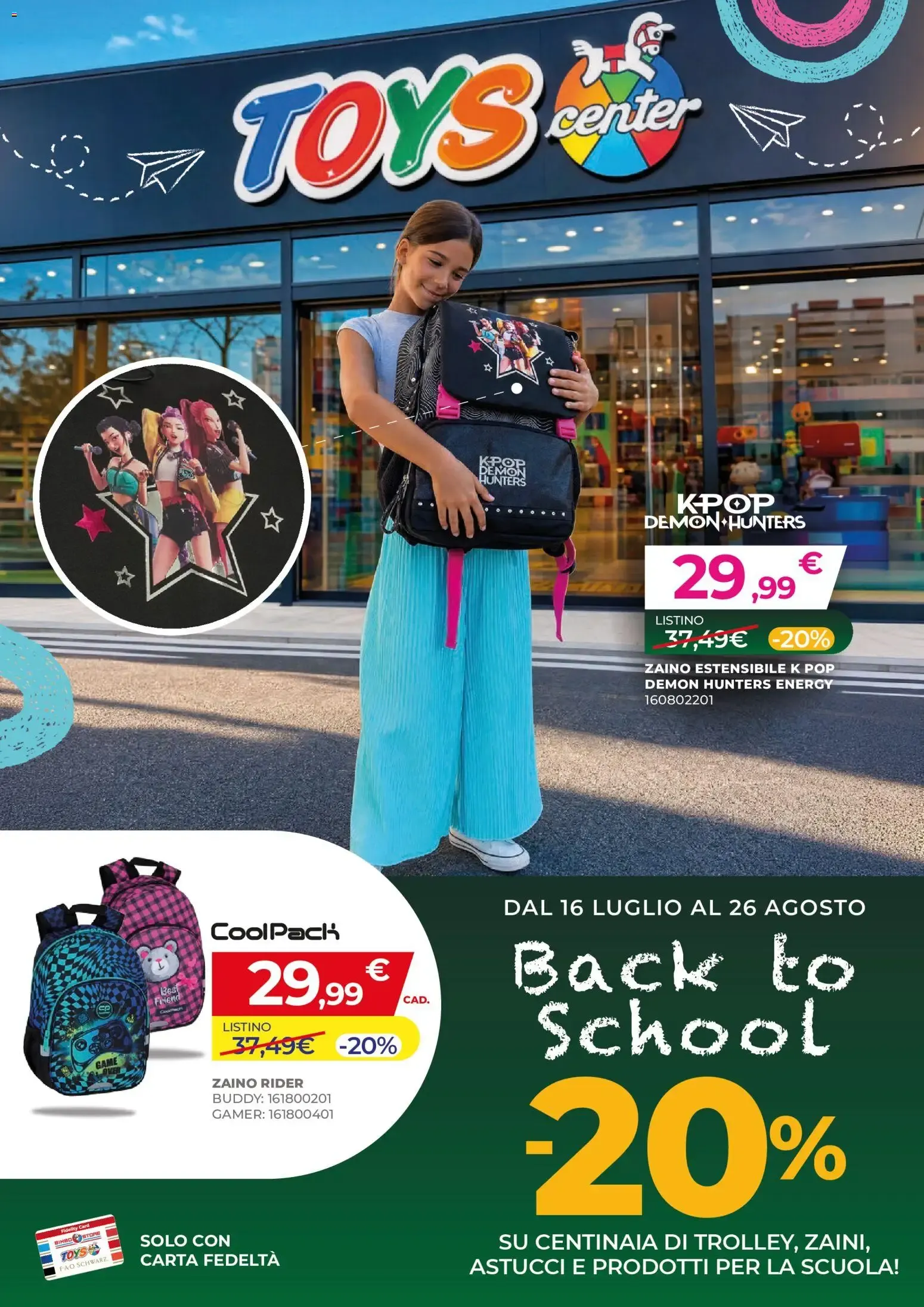 Toys Center volantino Back To School anteprima dal 16/07 2026 - offerte settimana