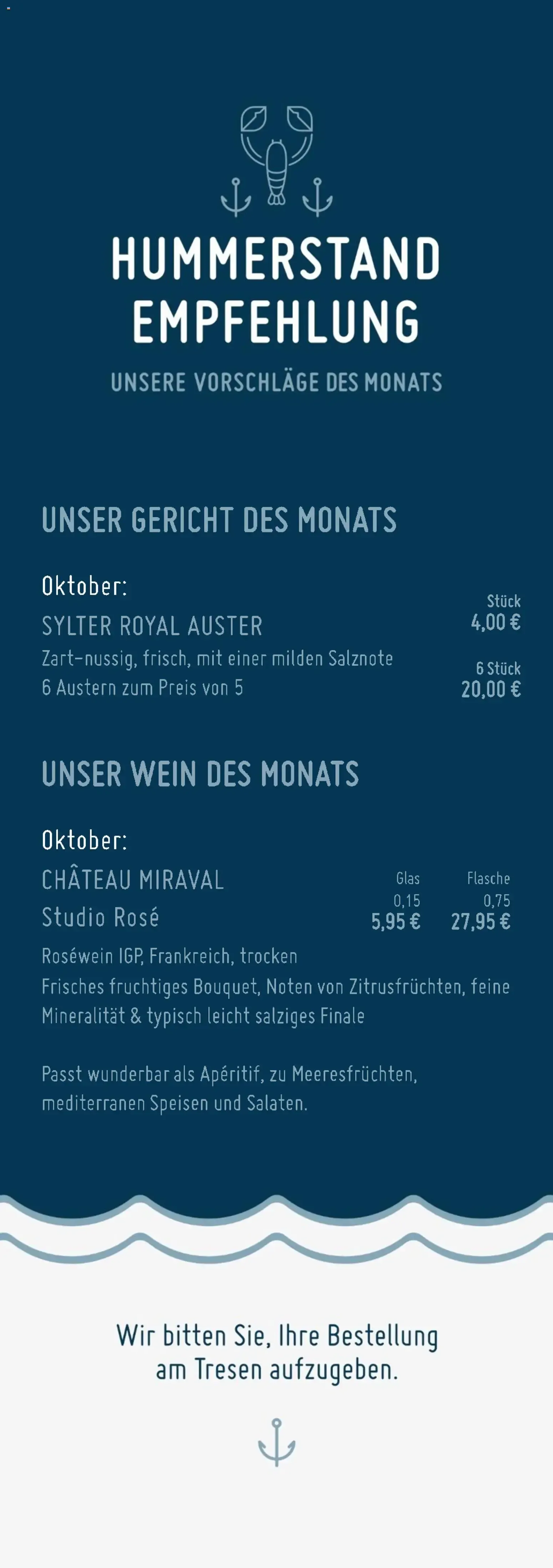 Hummerstand Hamburg: Hummer & Meeresfrüchte von 1. Oktober bis 31. Oktober 2026 - Prospekt seite 2