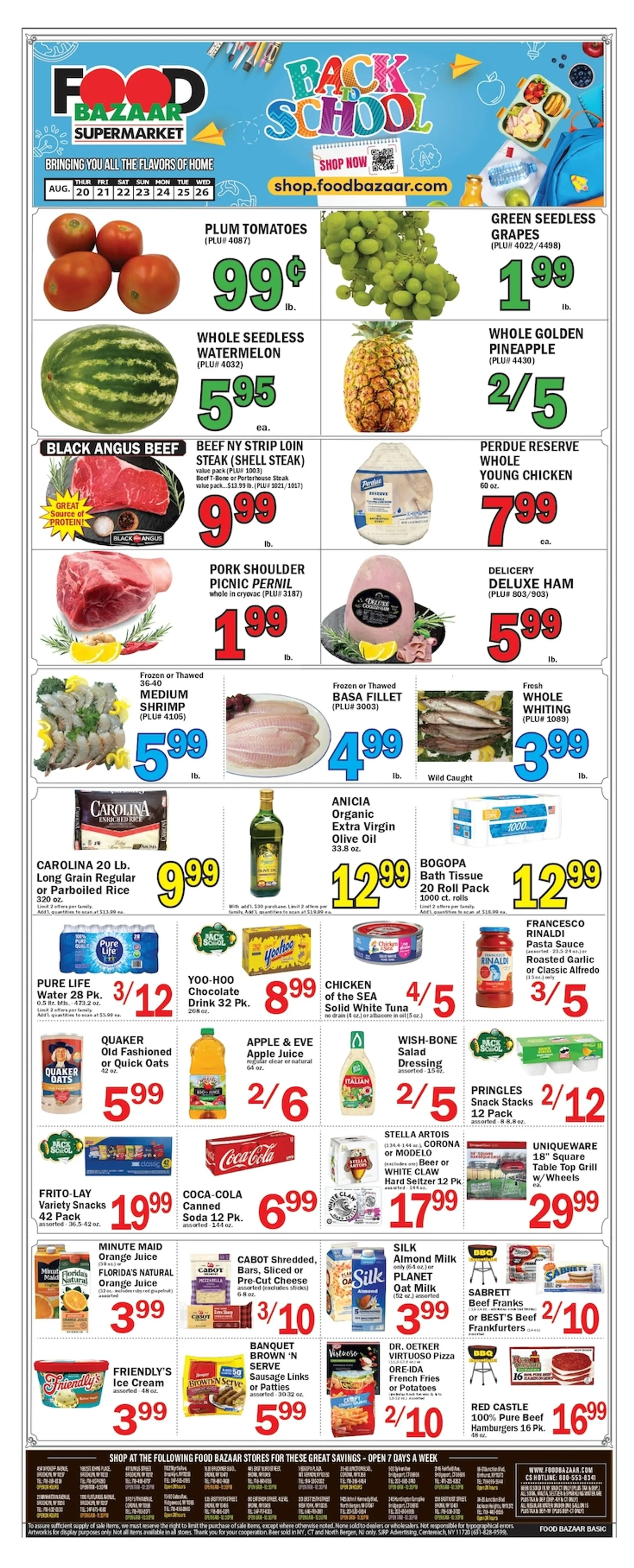 Current Food Bazaar leaflet valid from Thursday 08/20/2026 to Wednesday 08/26/2026