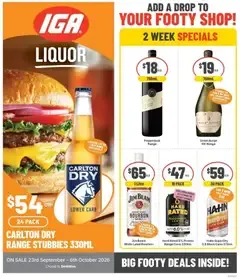 IGA Liquor - Footy Shop Specials
