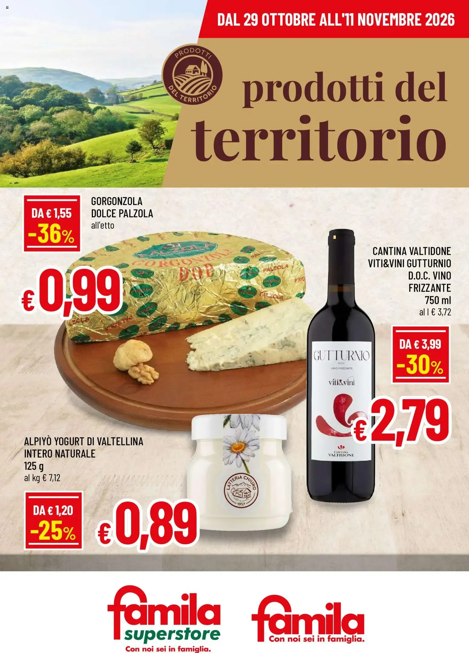 Nuovo Famila volantino Prodotti del Territorio dal 29/10/2026 > offerte anteprima 🛍️ da 29 ottobre a 11 novembre di 2026 - Pagina del volantino 1