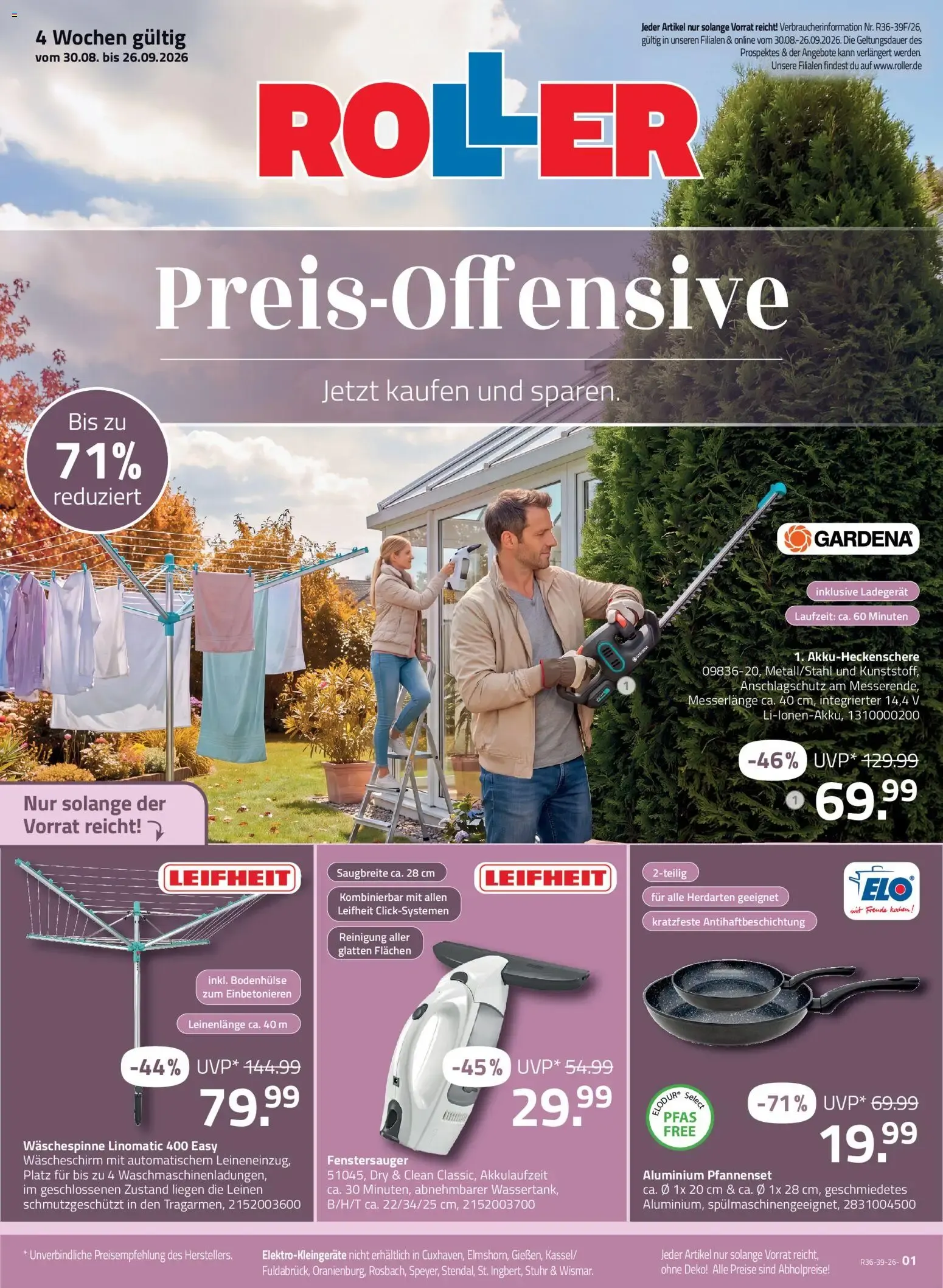 Roller Preis-Offensive (ab 30.08.2026) zum Blättern von 30. August bis 26. September 2026 - Prospekt seite 1