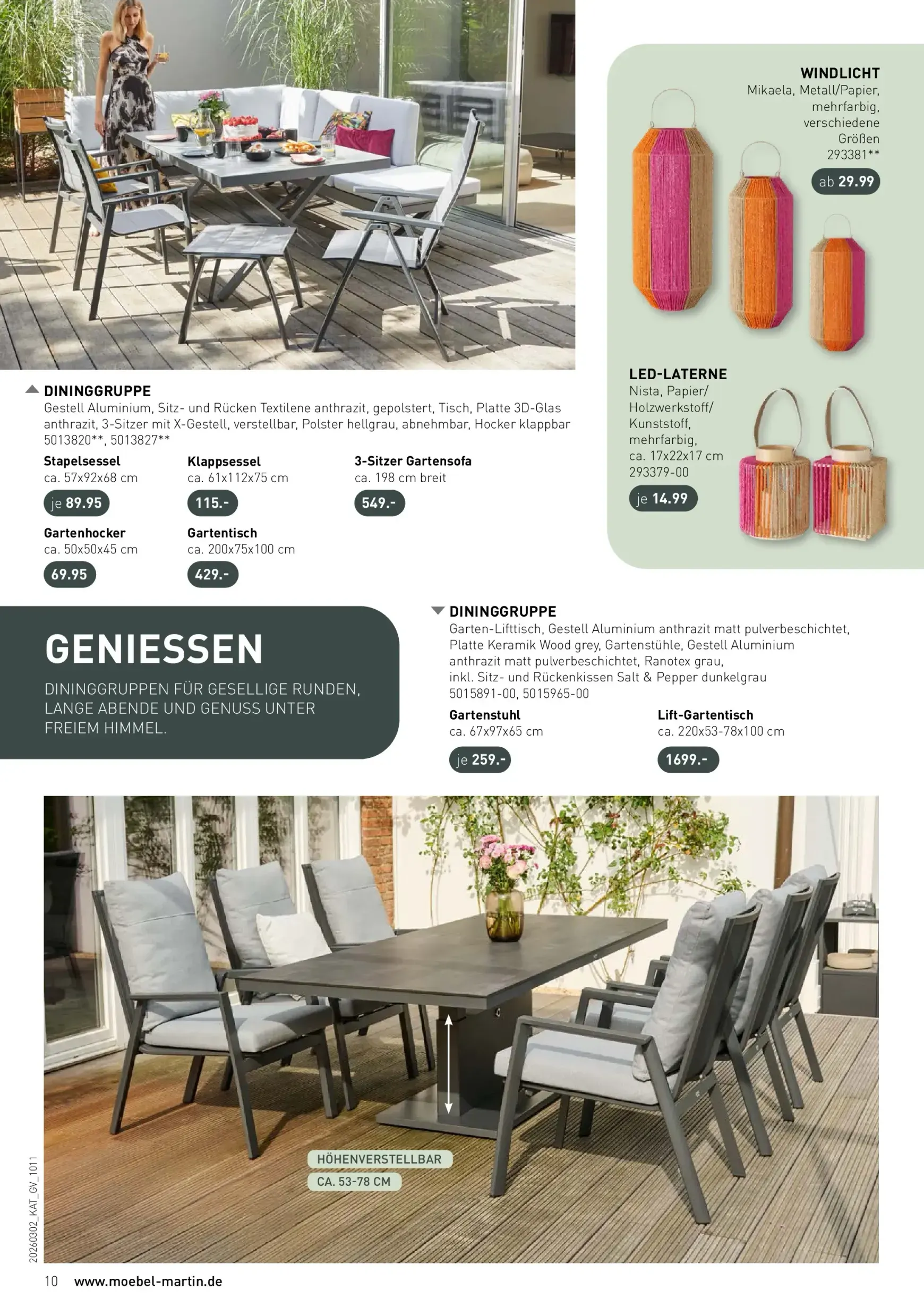 Möbel Martin - Moderne Outdoor-Möbel Prospekt – von Sonntag 01.03.2026 bis Montag 31.08.2026 von 2. März bis 31. August 2026 - Prospekt seite 10