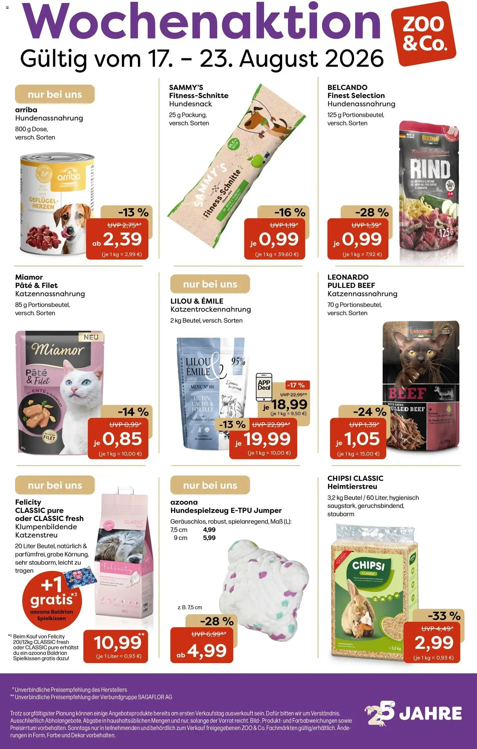 Zoo & co Prospekt vom 17.08.2026 – Angebote online von 17. August bis 23. August 2026 - Prospekt seite 1