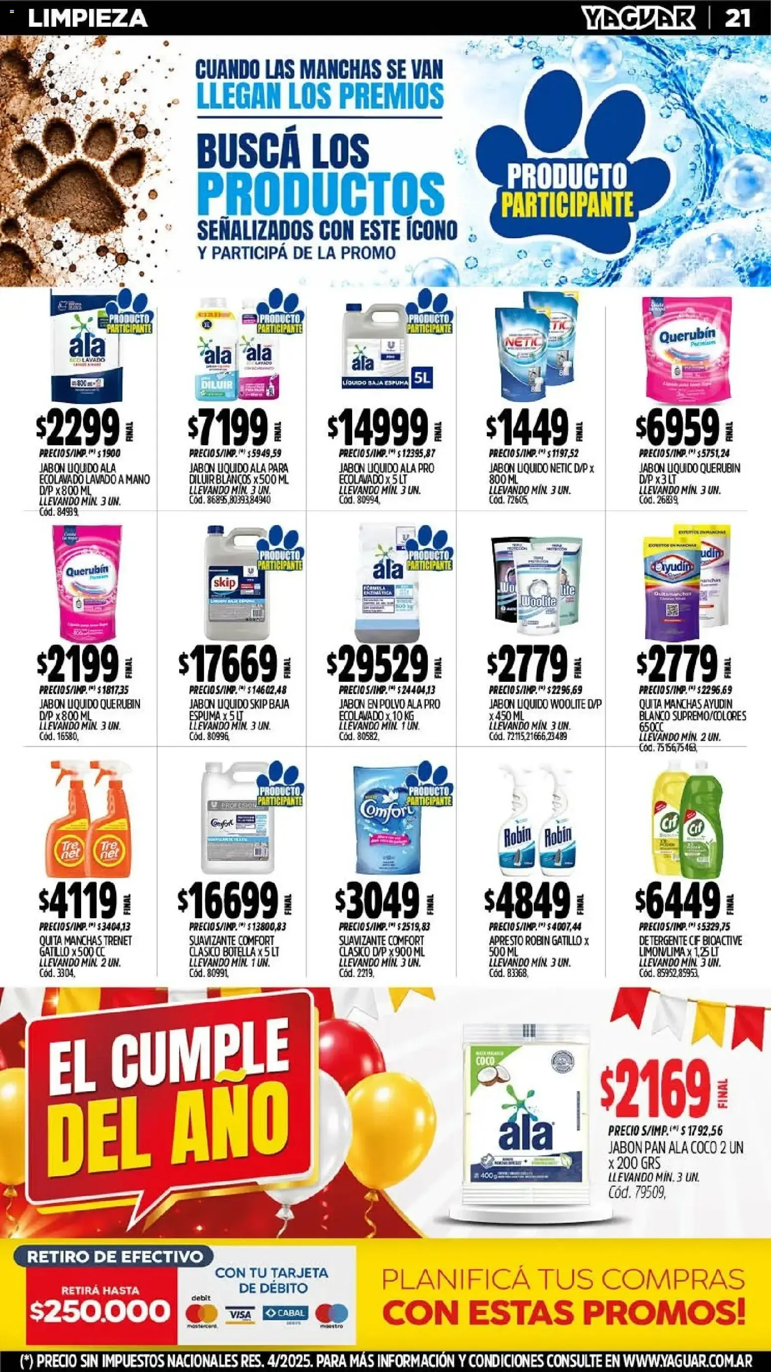 Ofertas de Mayorista Yaguar - El Cumple del Año 38 - Oferta Semanal Trelew 5 de octubre al 11 de octubre 2026 - Página 20 del catálogo