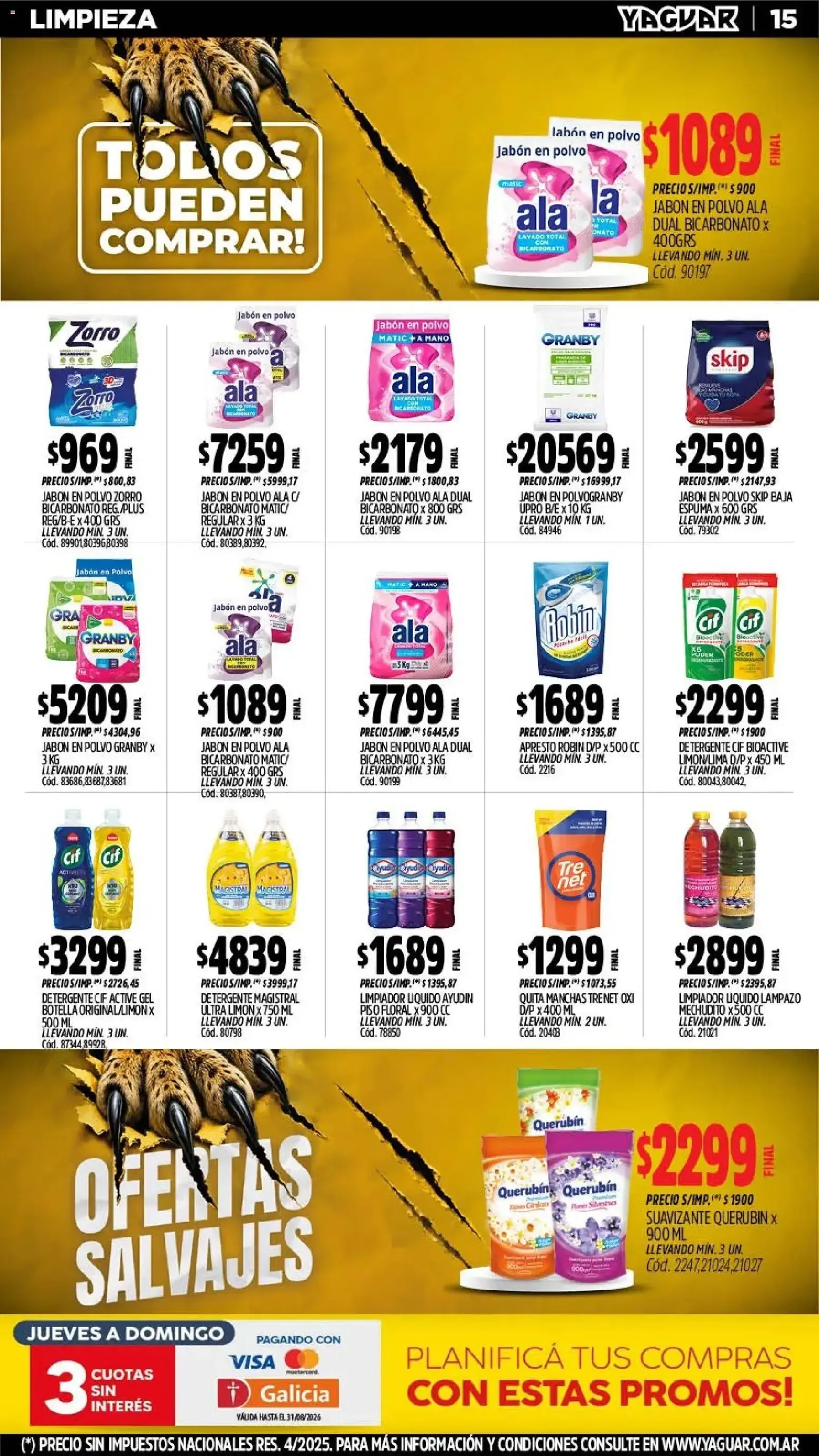 Ofertas de MAYORISTA YAGUAR OFERTAS SALVAJES 3 de agosto al 8 de agosto 2026 - Página 15 del catálogo