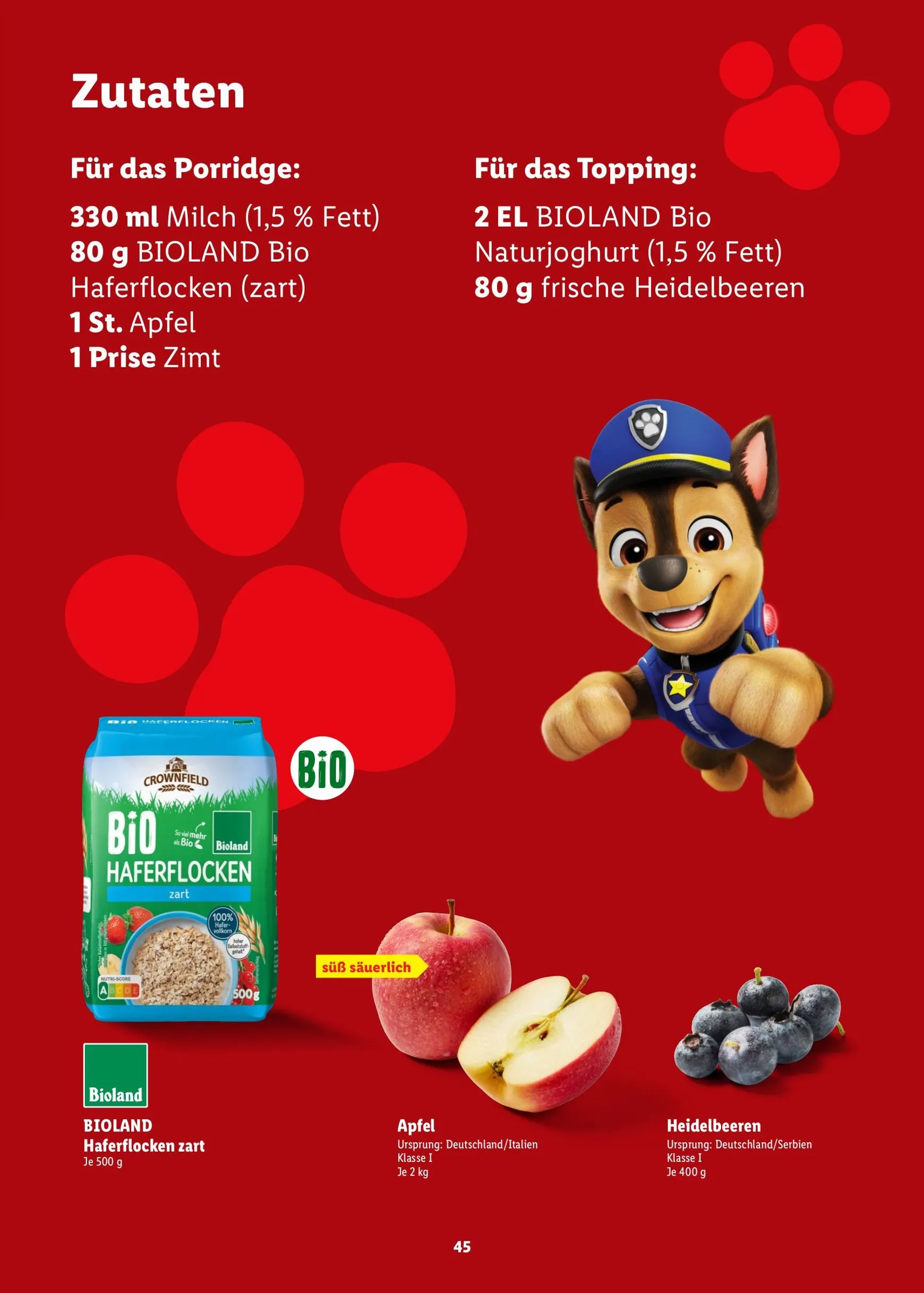 PAW Patrol Rezeptheft von 20. Juli bis 23. August 2026 - Prospekt seite 45
