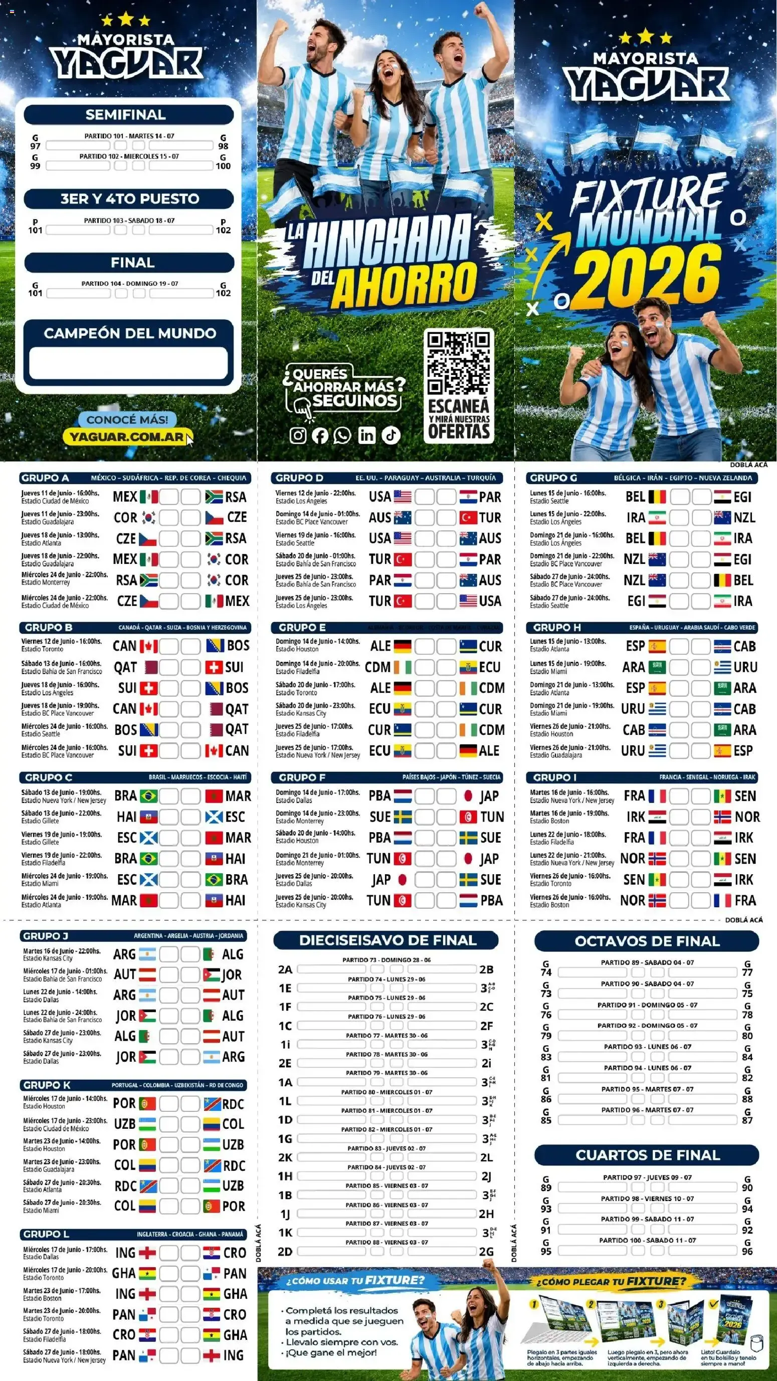 Ofertas de Yaguar - Mate en mano, fixture listo. Descargalo acá Parque Chacabuco del 11/06/2026 - 19/07/2026 11 de junio al 19 de julio 2026 - Página 1 del catálogo