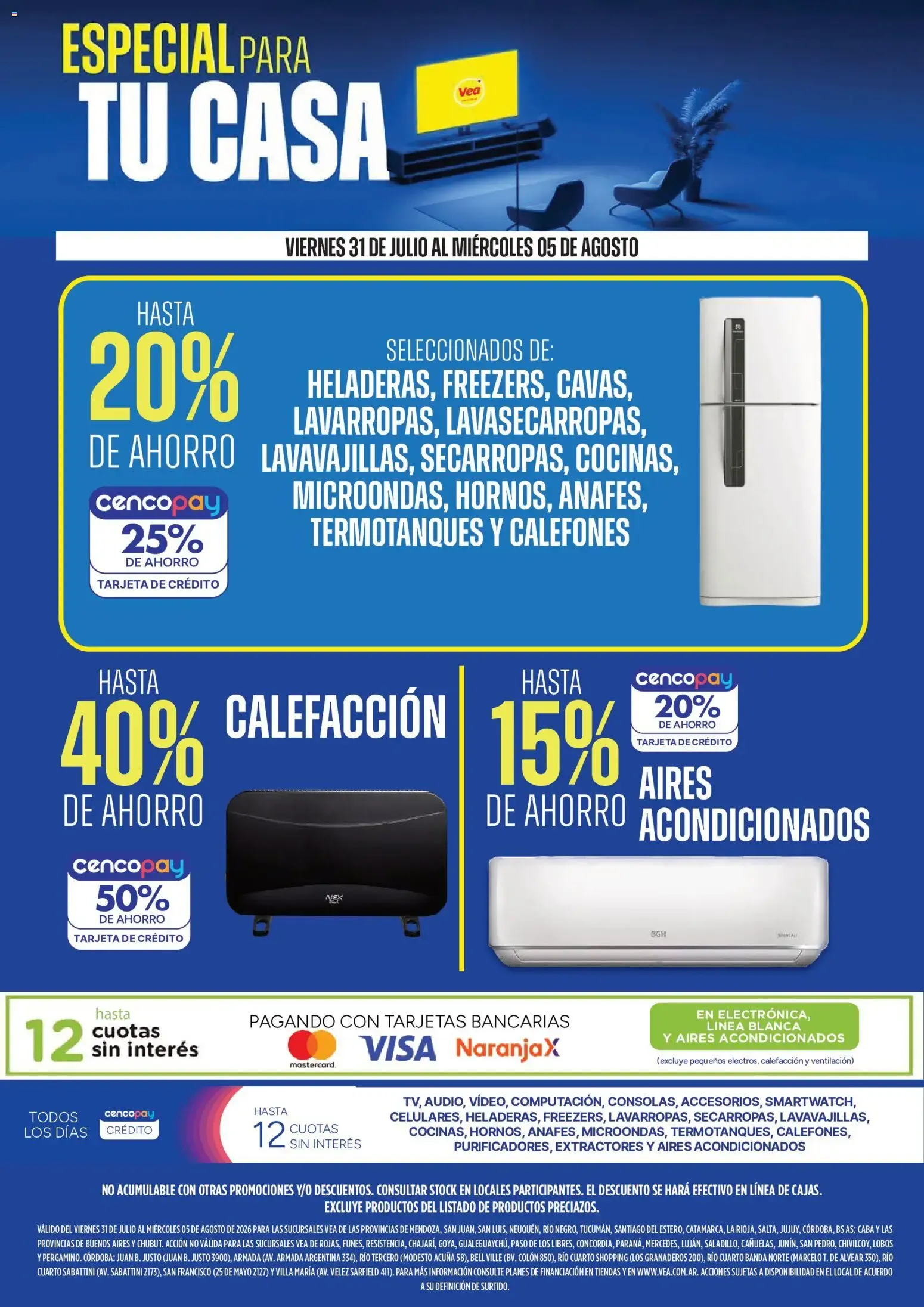 Ofertas de Vea - ESPECIAL PARA TU CASA del 31/07/2026 - 05/08/2026 31 de julio al 5 de agosto 2026 - Página 1 del catálogo