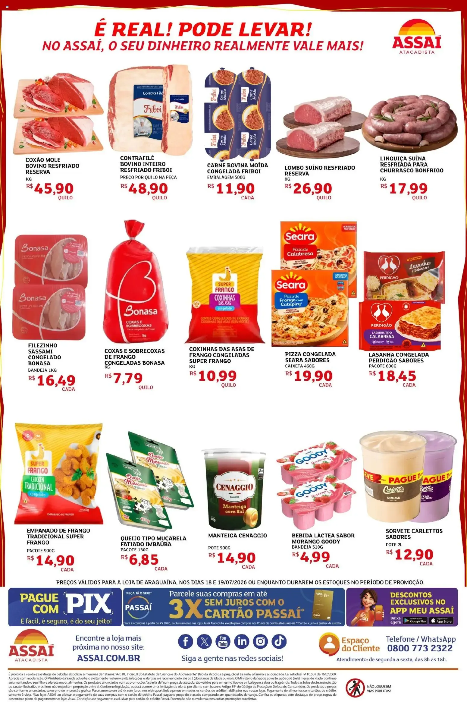 Encarte de Precinho Real Assaí - Ofertas a partir de R$1,00 18 de julho até 19 de julho 2026 - Pagina 4