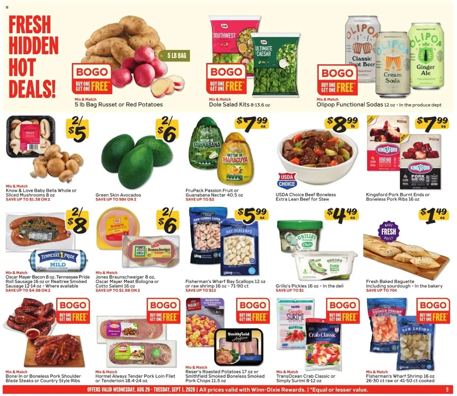 Weekly ad Winn Dixie Weekly Ad (08/26 - 09/01 2026) - Flyer from August 26 to September 1 2026 - Page 9
