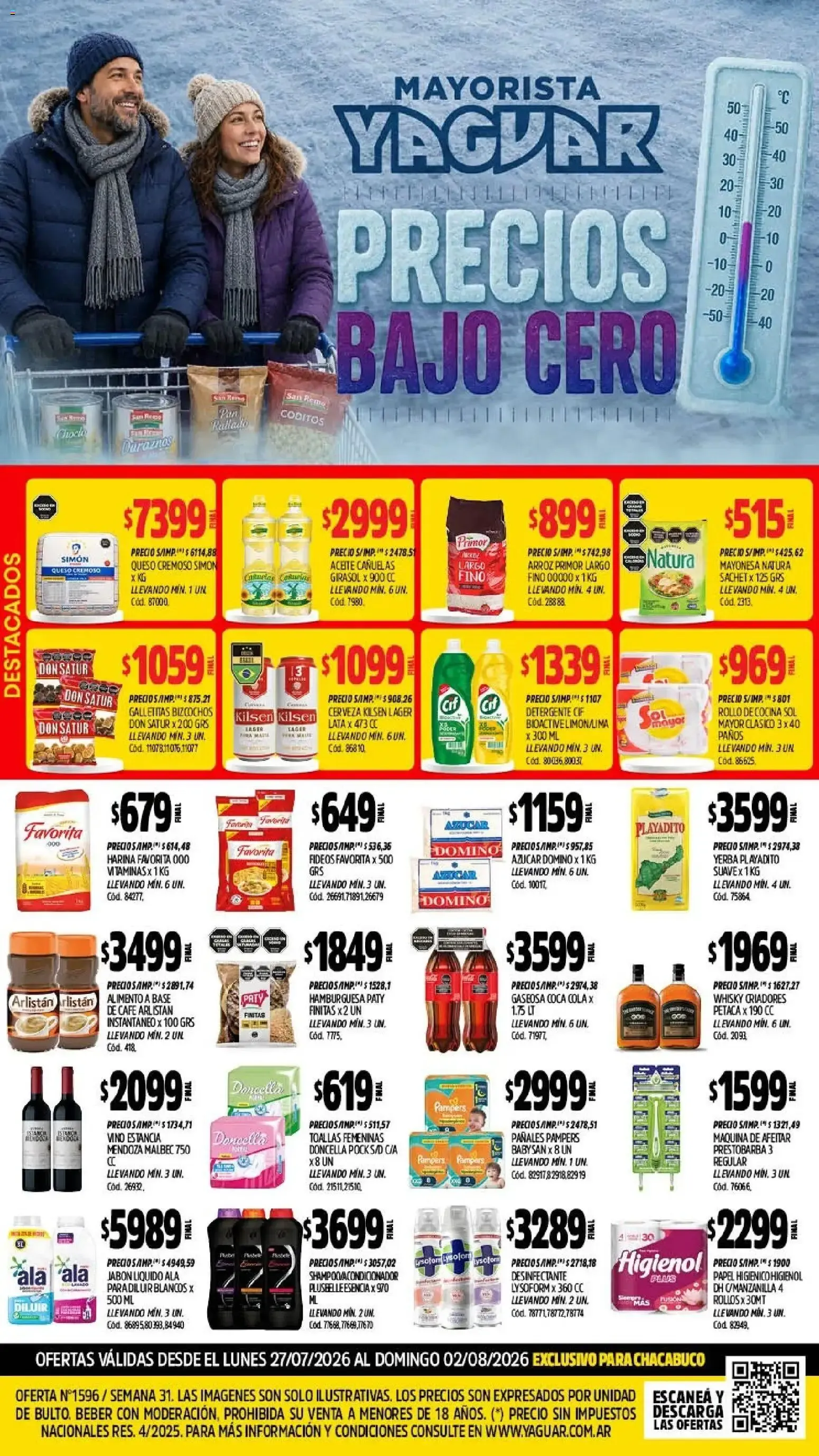 Ofertas de Mayorista Yaguar - Precios Bajo Cero 27 de julio al 2 de agosto 2026 - Página 1 del catálogo
