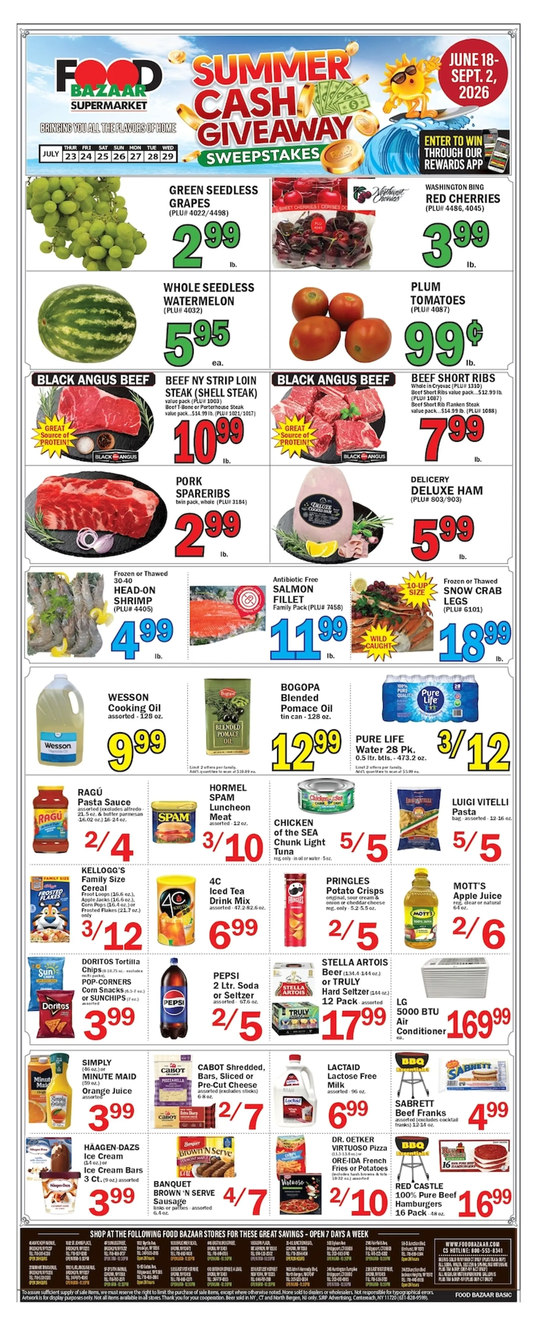 Current Food Bazaar leaflet valid from Thursday 07/23/2026 to Wednesday 07/29/2026