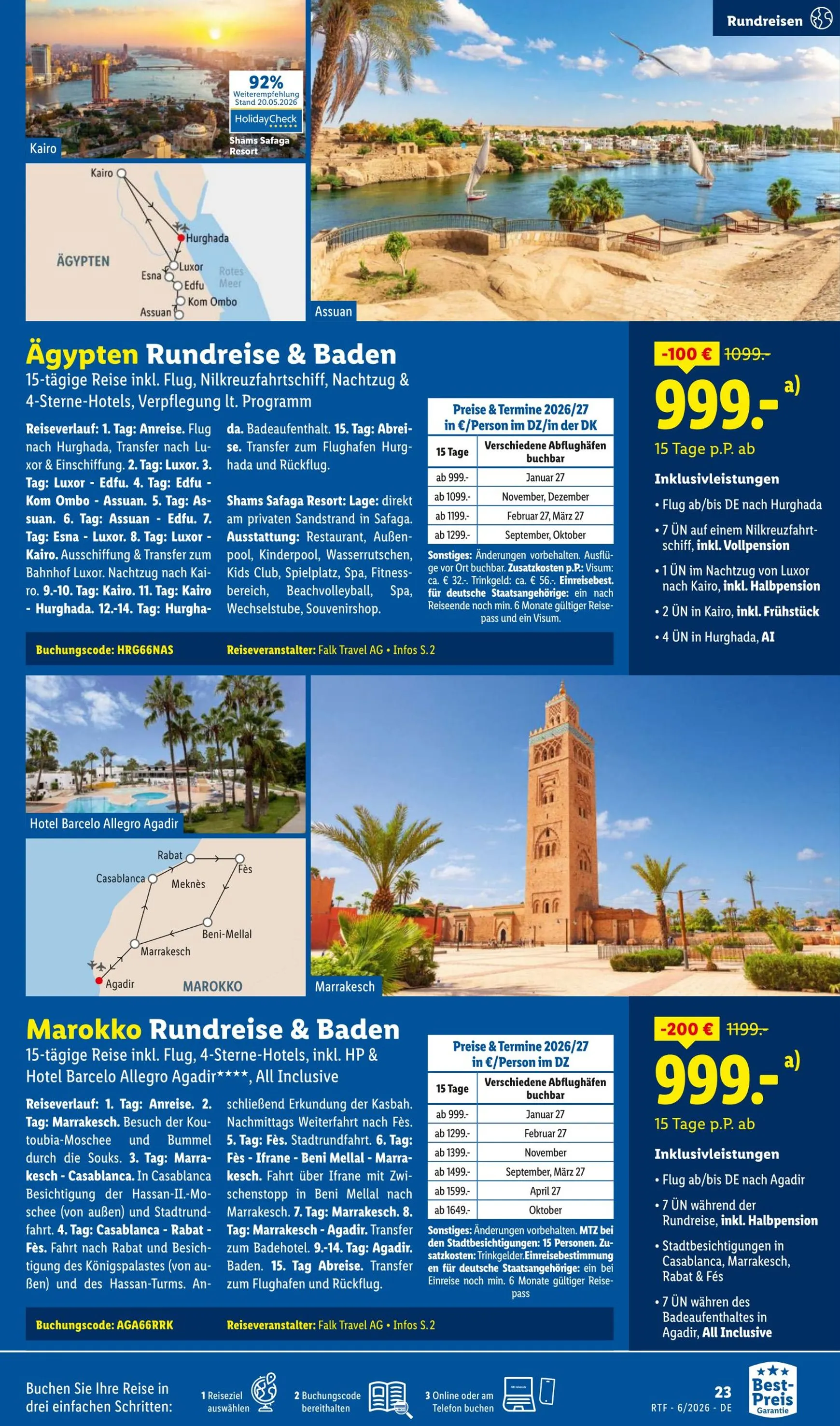 Lidl - Reise Highlights Prospekt – von Donnerstag 11.06.2026 bis Mittwoch 15.07.2026 von 13. Juni bis 15. Juli 2026 - Prospekt seite 23