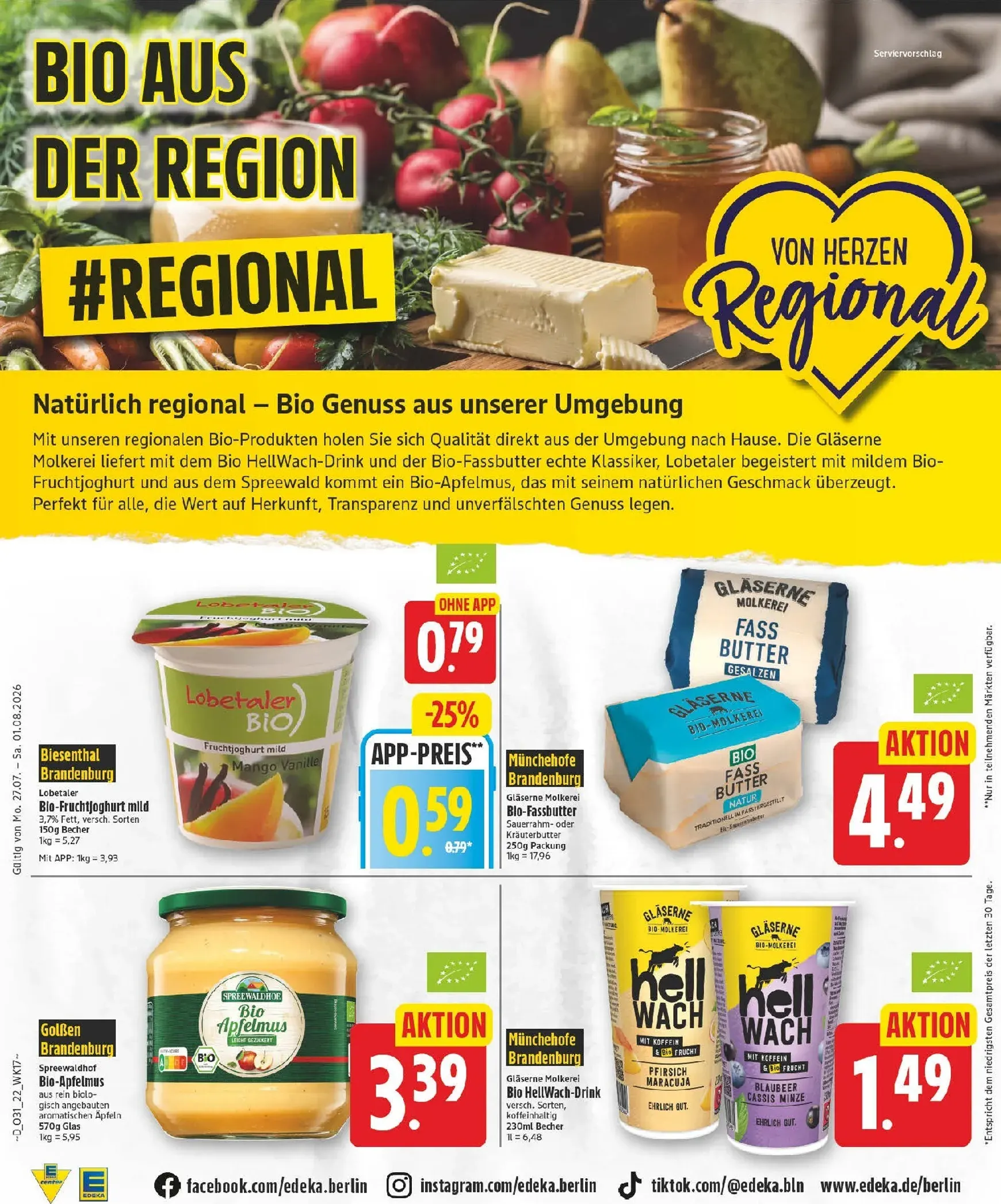 Edeka Prospekt – von Montag 27.07.2026 bis Samstag 01.08.2026 von 27. Juli bis 1. August 2026 - Prospekt seite 22