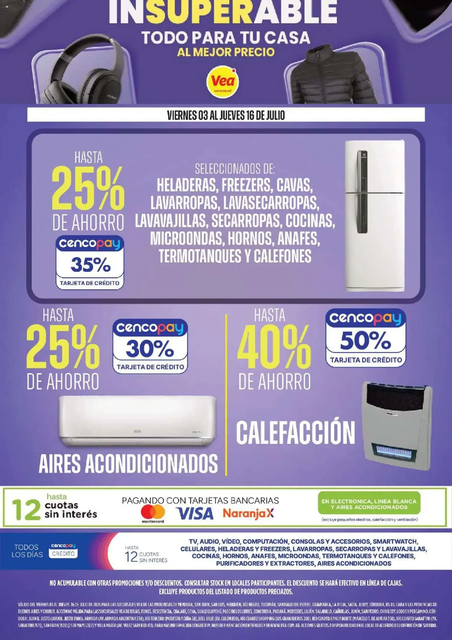 Ofertas de Vea - InSuperable | Todo para tu casa al mejor precio del 03/07/2026 - 16/07/2026 3 de julio al 16 de julio 2026 - Página 1 del catálogo