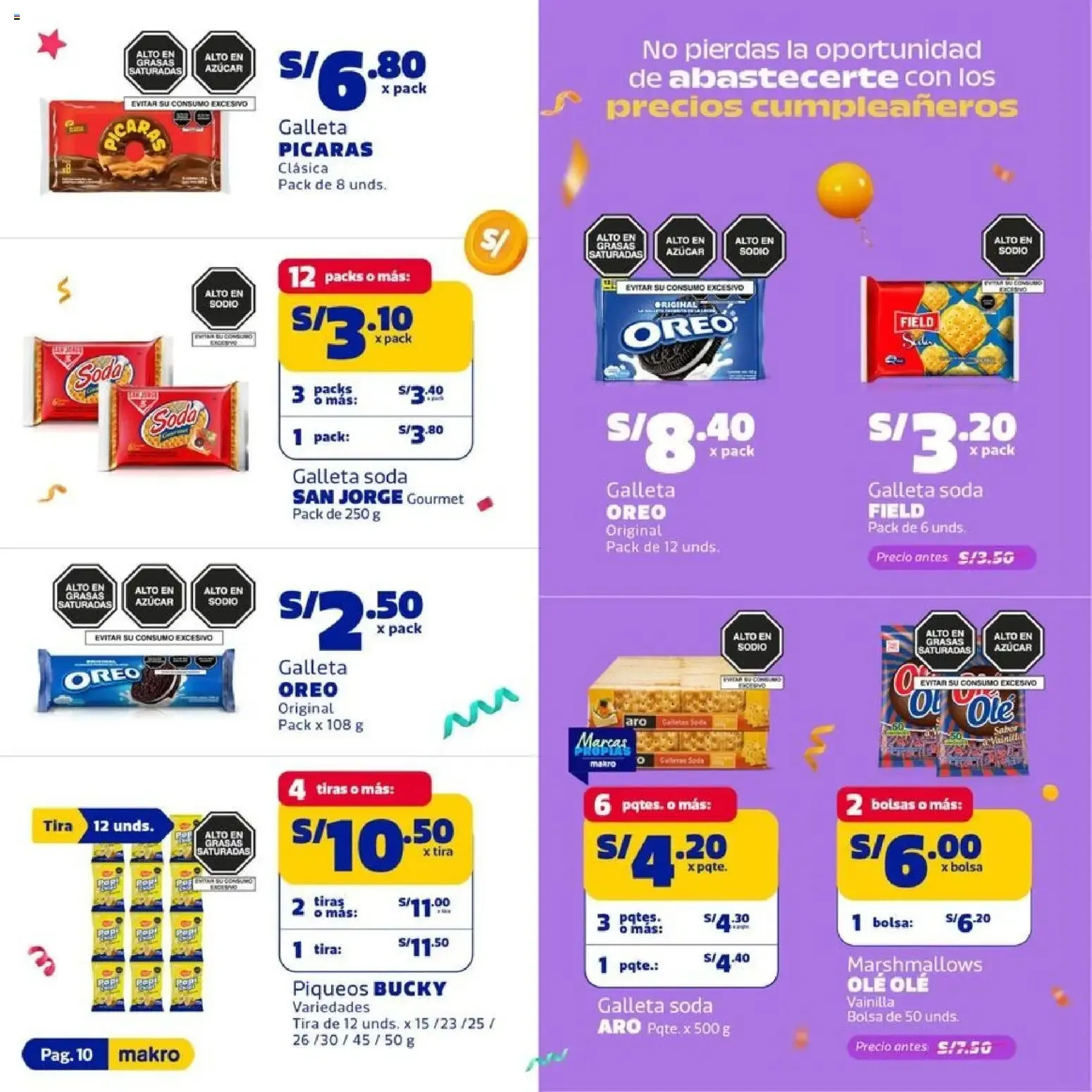 Catalogo de Precios Cumpleañeros Makro 14 de julio al 29 de julio 2026 - Pag 10
