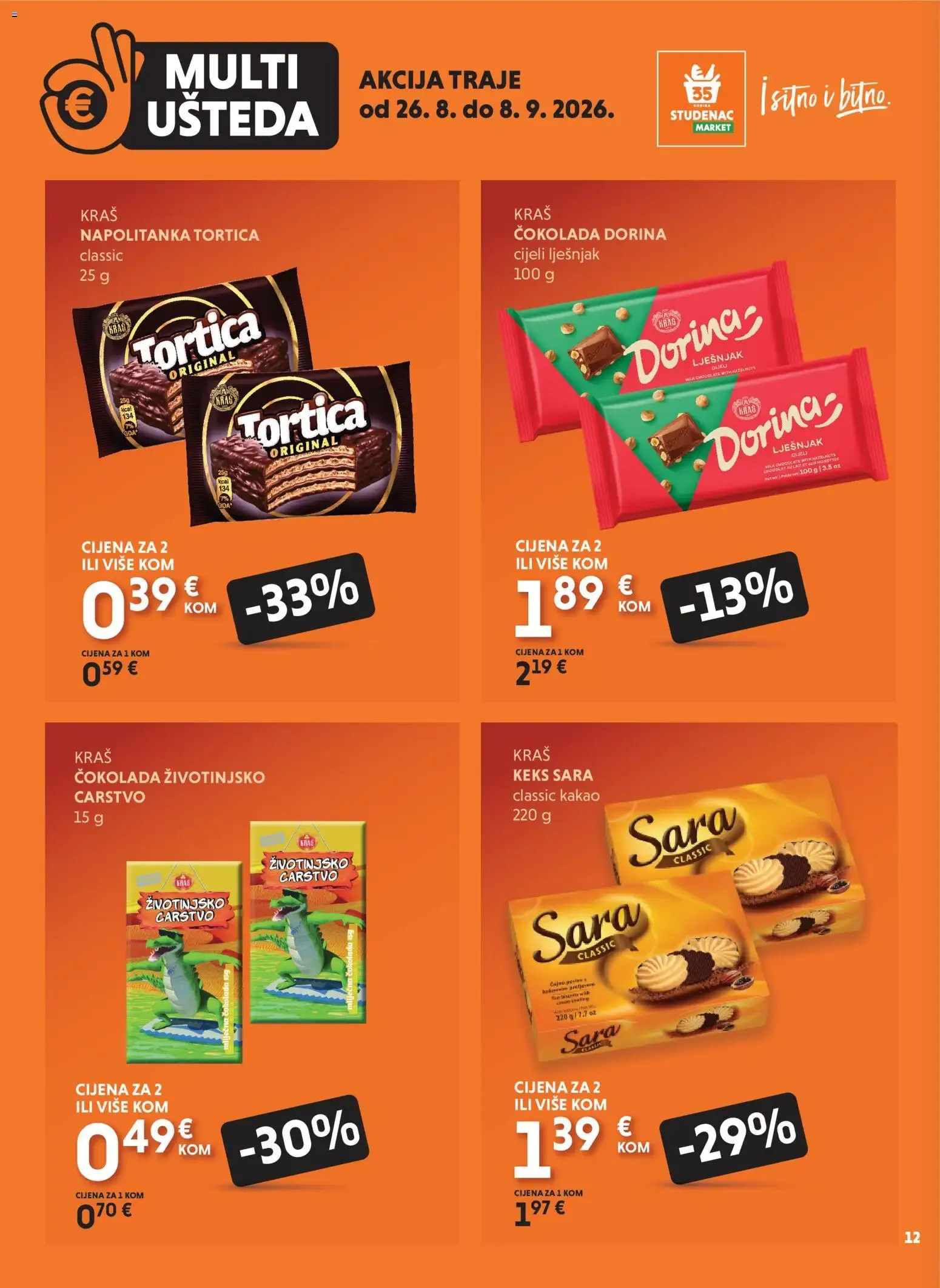 Katalog Studenac Multi Ušteda novi od 26.08.2026 na listanje > letak digitalni od 26. kolovoza do 8. rujna 2026. - Pregled Stranica 12