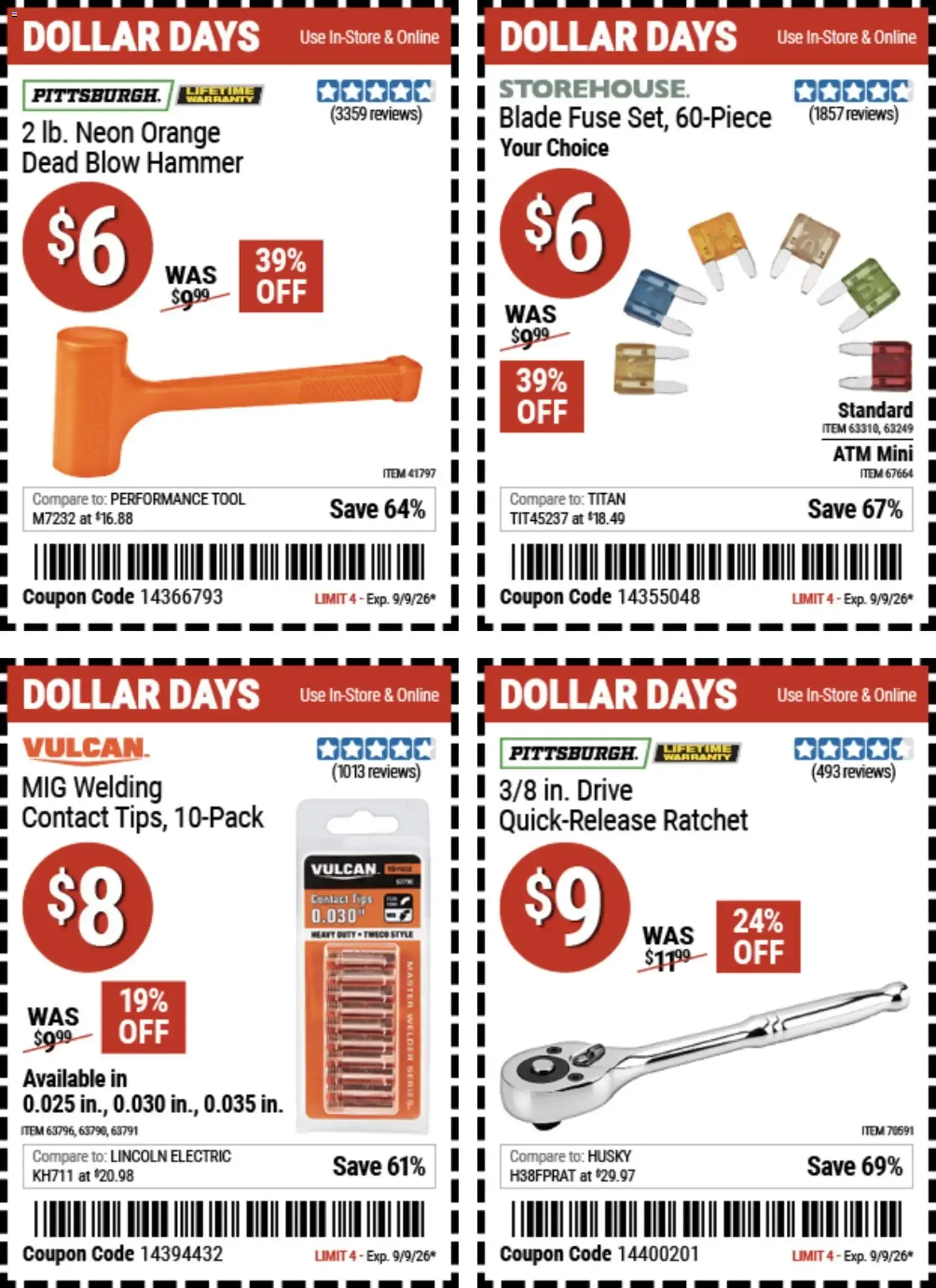 Weekly ad Harbor Freight Dollar Days (08/27 - 09/09 2026) - Flyer from August 27 to September 9 2026 - Page 4