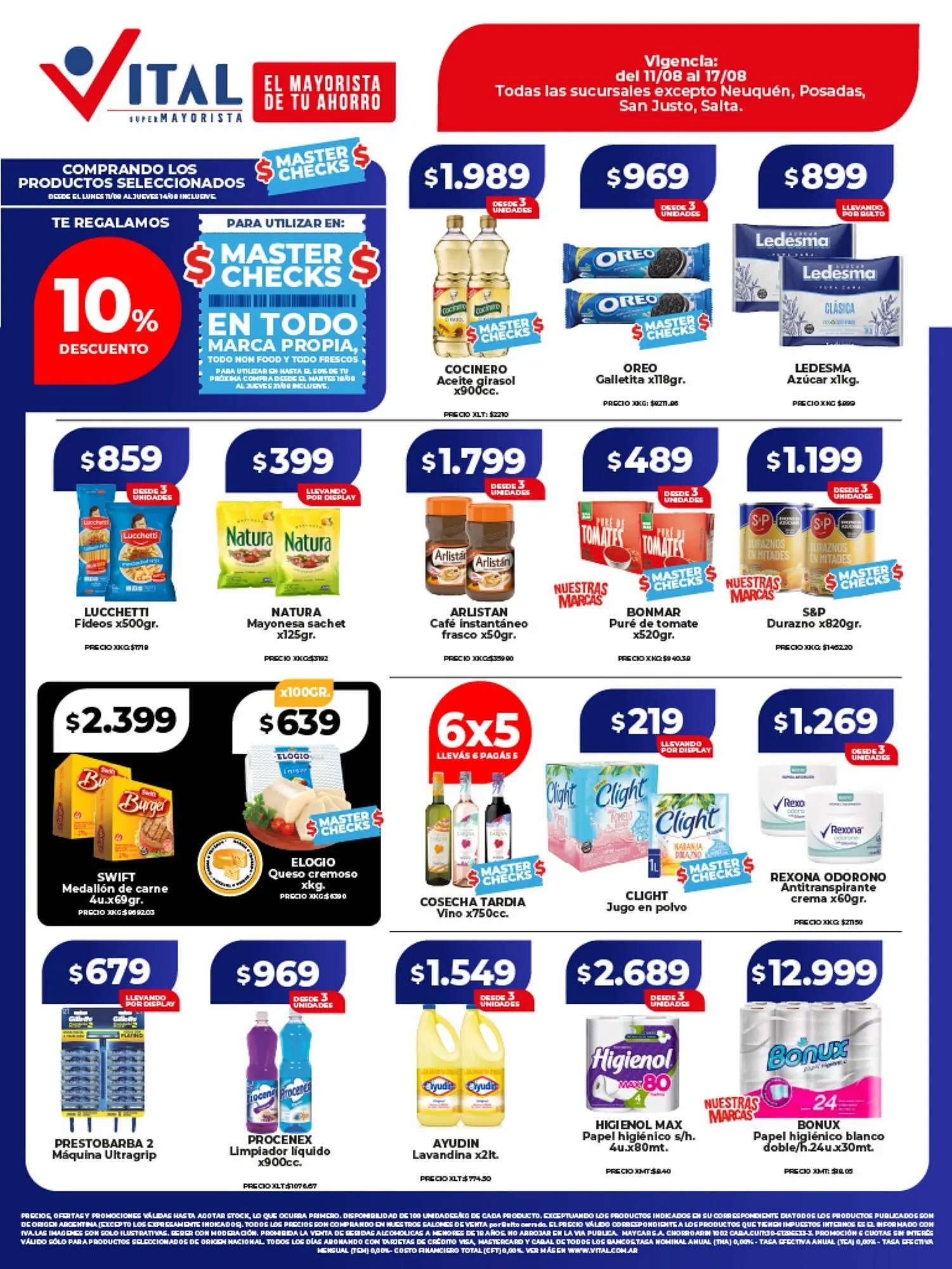 Ofertas de Catálogo Supermayorista Vital 11 de agosto al 17 de agosto 2025 - Página 1 del catálogo