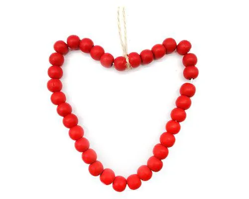 Colgante Corazón Perlas Cotidiana rojo 14x1.2x14 cm