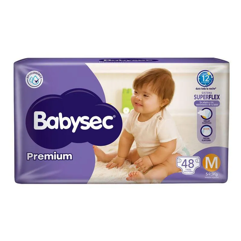 Pañales Premium M Babysec 48 Ud.