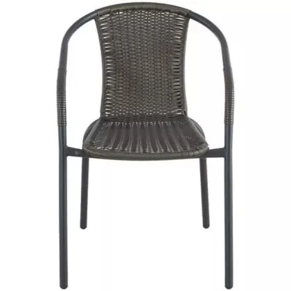 Silla de exterior símil rattán negra