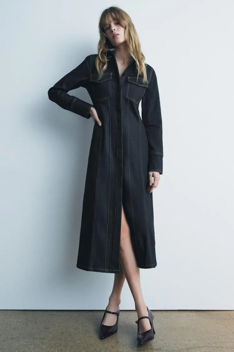 VESTIDO LARGO DENIM ZW COLLECTION