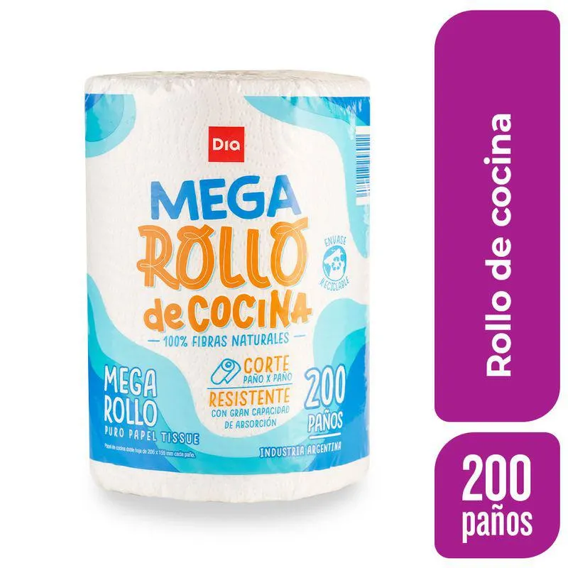 Mega Rollo De Cocina DIA 200 Paños