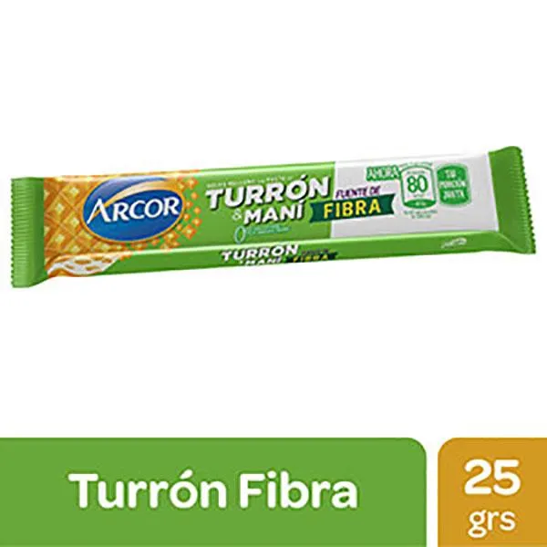 ARCOR TURRON MANI FIBRA X25GR
