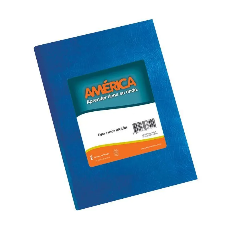 Cuaderno America rayado tapa araña azul x 42 hojas