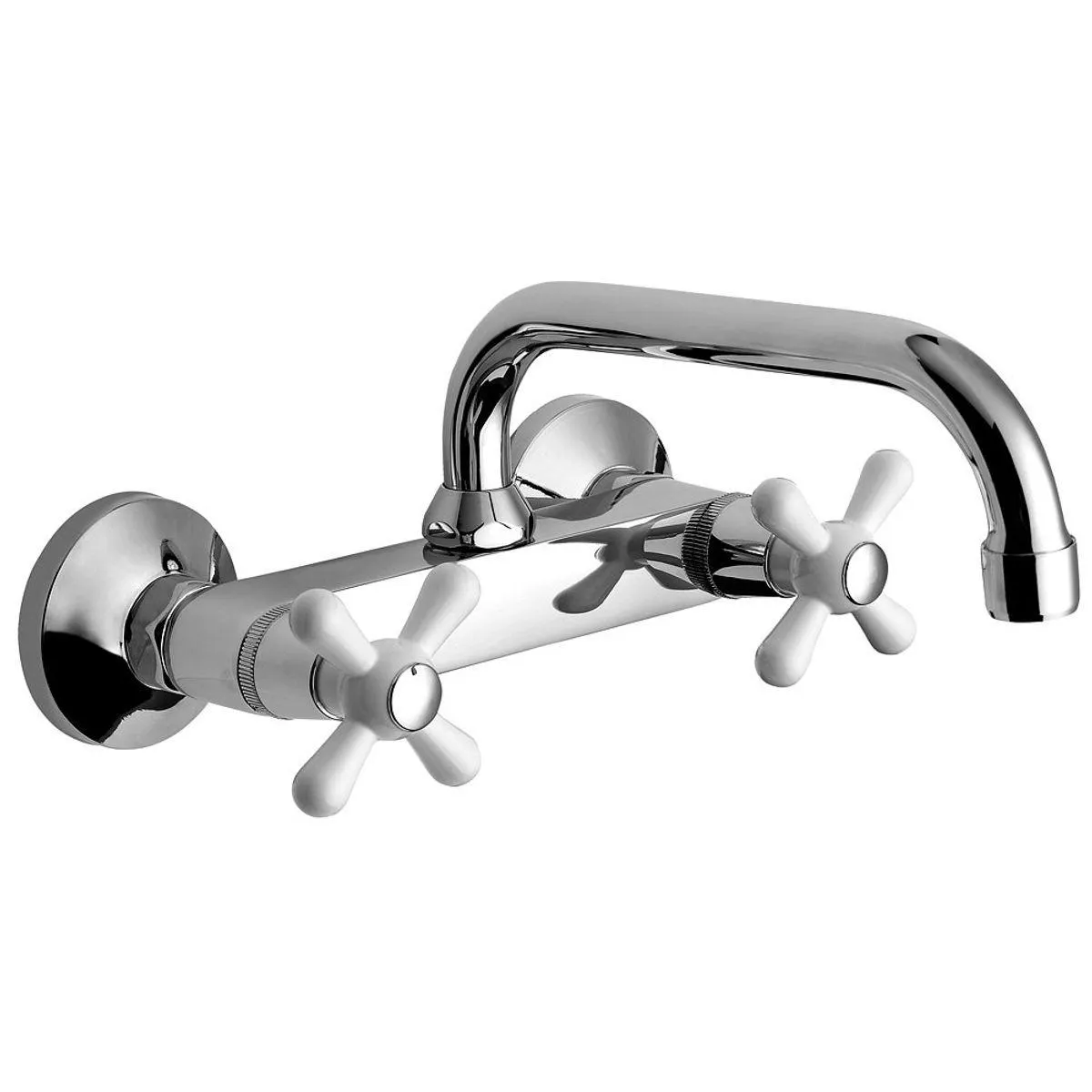 Grifería Cocina Bimando Blanco/Cromo Ares Plus Peirano