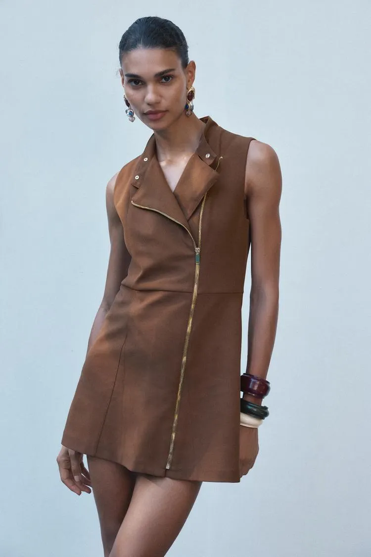 VESTIDO MINI EFECTO ANTE