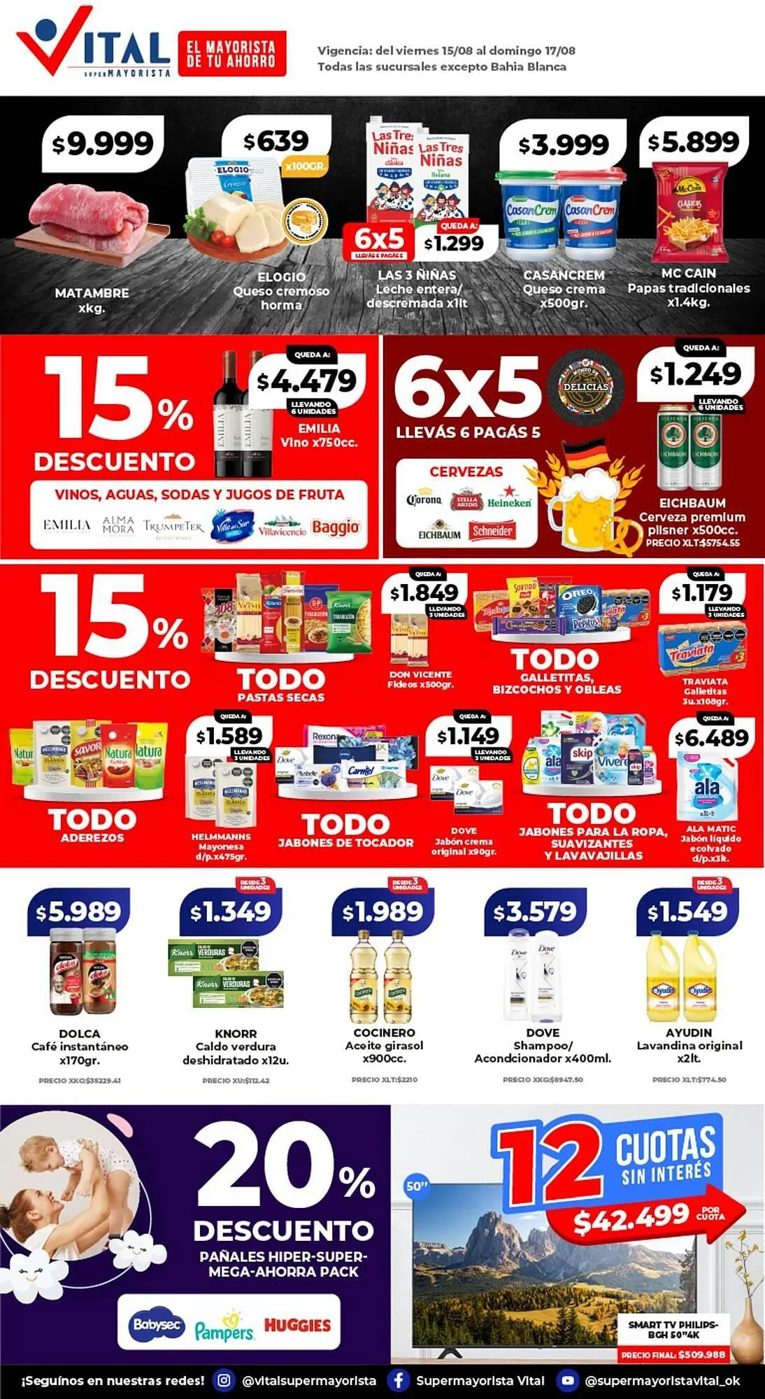 Ofertas de Catálogo Supermayorista Vital 15 de agosto al 17 de agosto 2025 - Página 1 del catálogo